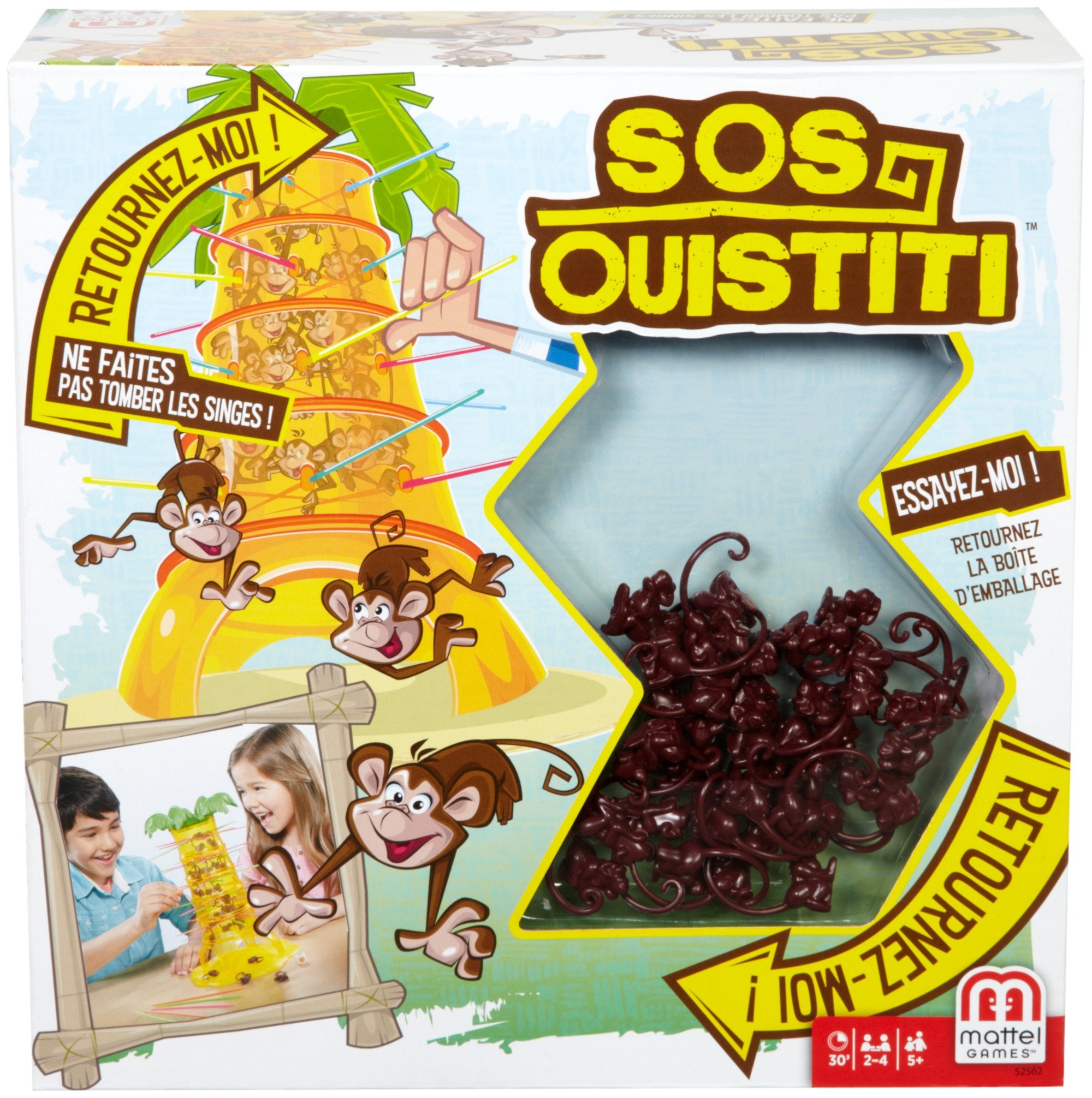 Mattel Games SOS Ouistiti, Board and Skill Game for Children, French Version, 52562