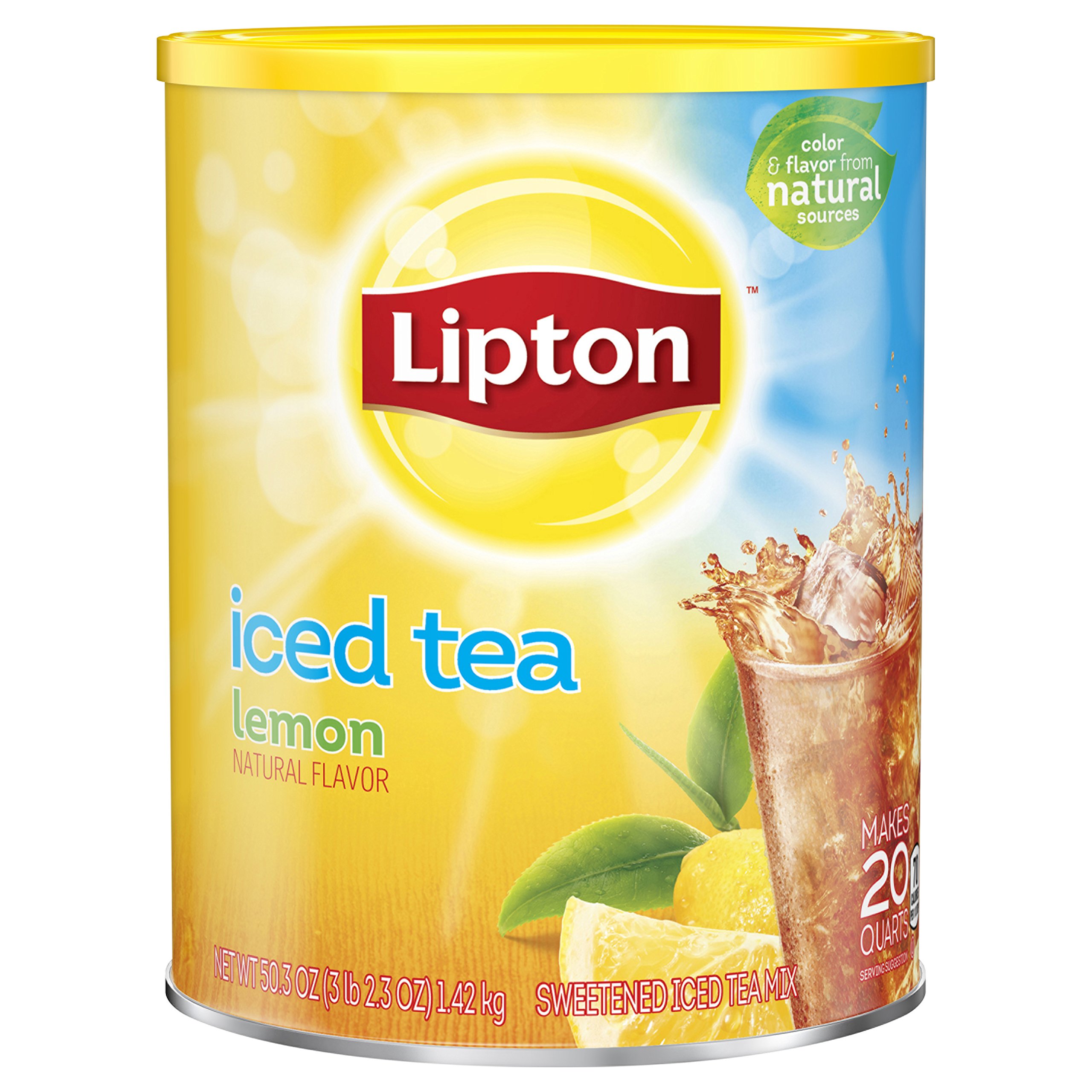 LiptonIced Tea - Natural Lemon - Makes 20 Quarts - Net weight 47.2oz (2lbs 15.2oz) 1.34kg