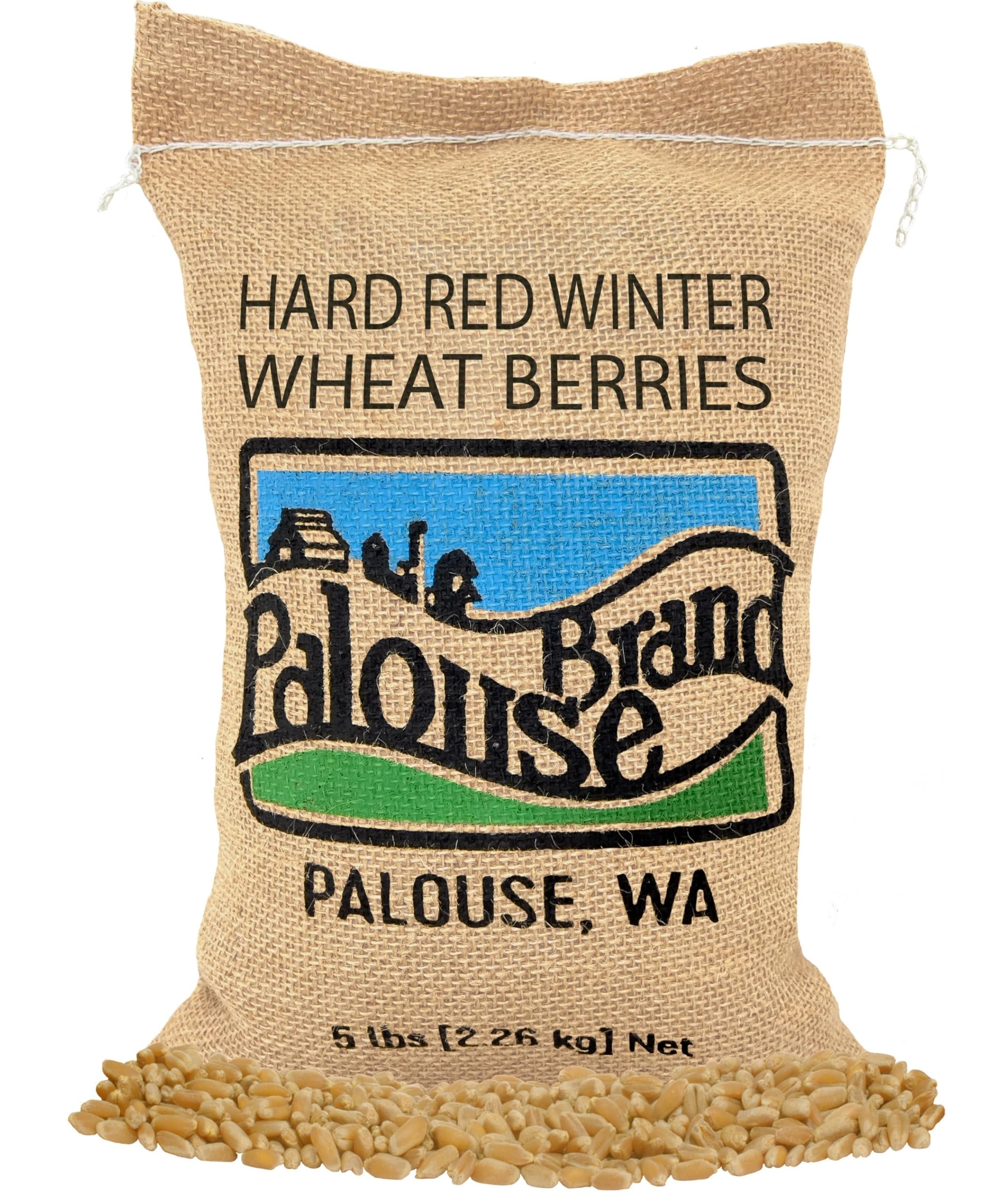 Certified Glyphosate Residue Free Hard Red Winter Wheat Berries | 5 LBS | Family Farmed in Washington State | Non-GMO Project Verified | 100% Non-Irradiated | Certified Kosher Parve | Field Traced | Burlap Bag