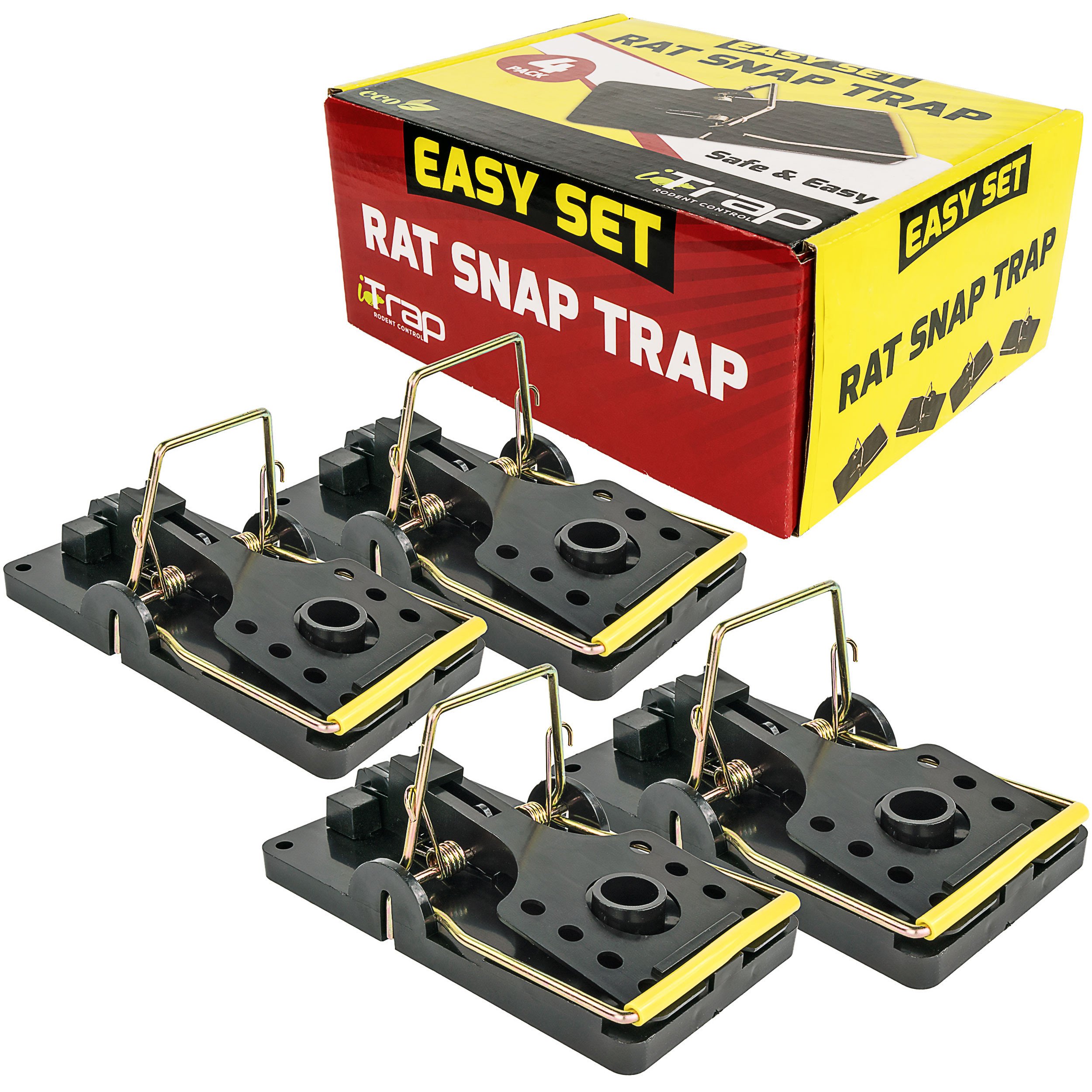 Easy Set Mouse Control Rat Snap Trap, Set of 4