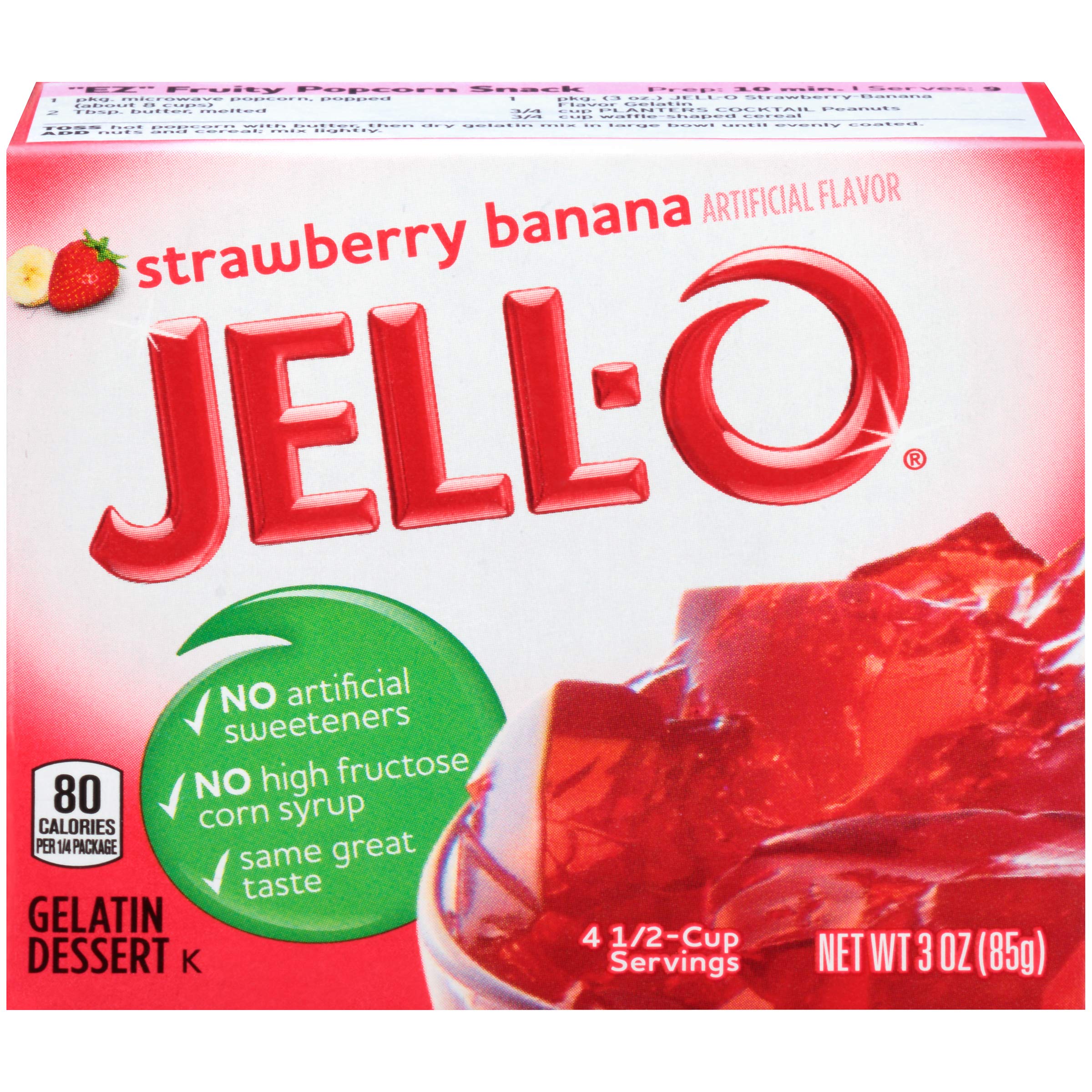 Jell-O Strawberry Banana Gelatin Dessert, 25g