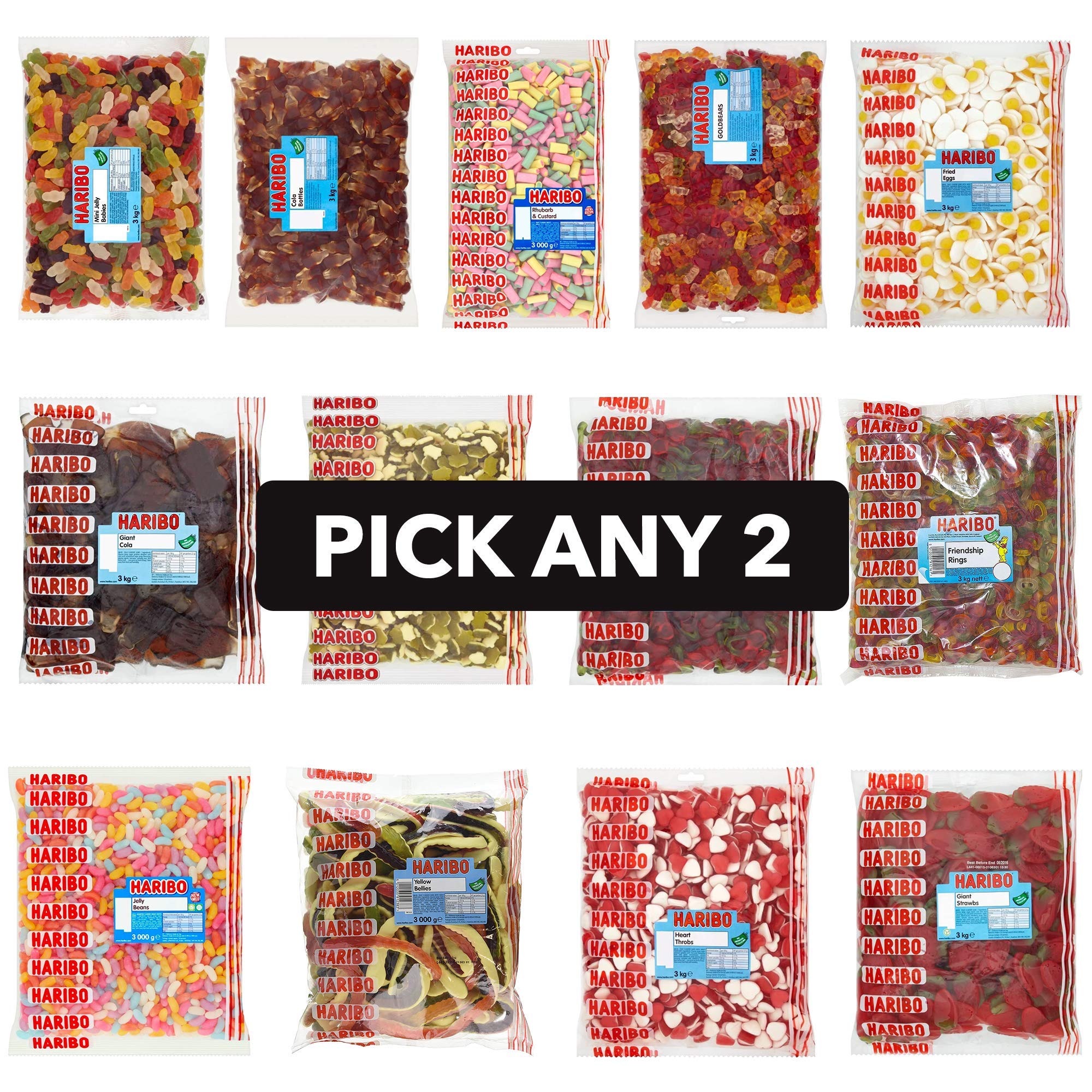 Haribo Sweet Bags Wholesale - 3kg Bulk Bag - Pick Any 2