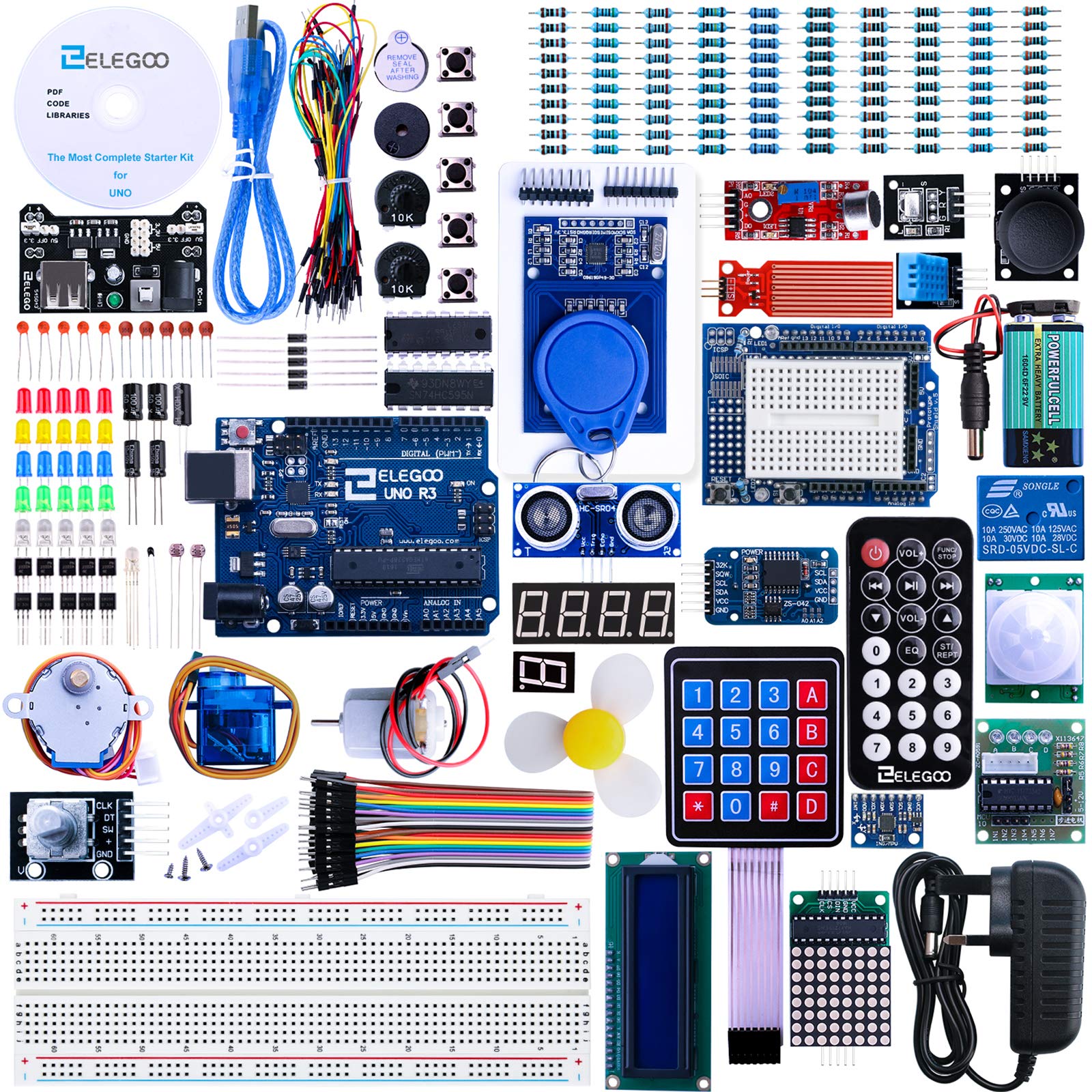 ELEGOO UNO R3 Project The Most Complete Ultimate Starter Kit Compatible with Arduino IDE with Tutorial