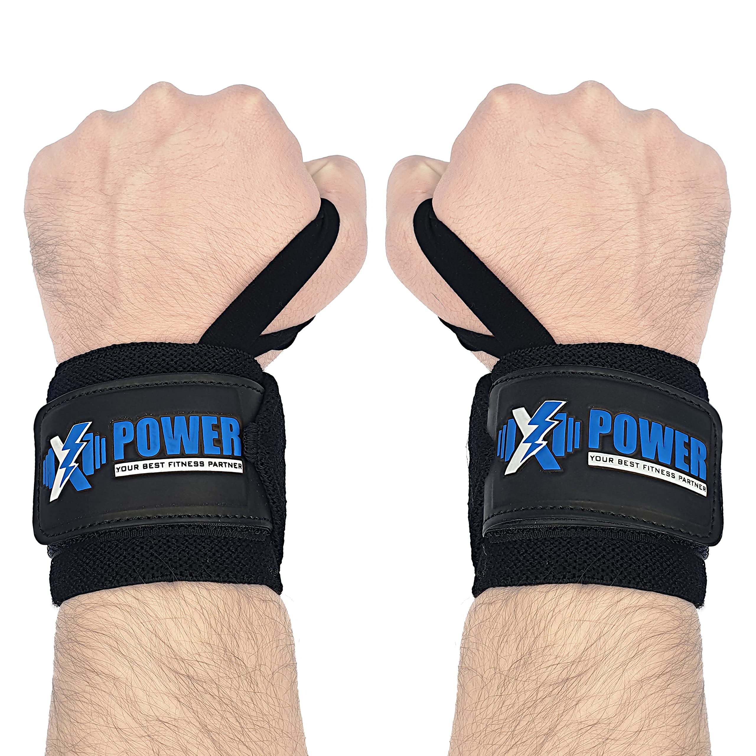 XPOWER Wrist Support with Thumb Loops 18", Professional Wrist Wraps for Weightlifting, CrossFit, Powerlifting, Men and Women