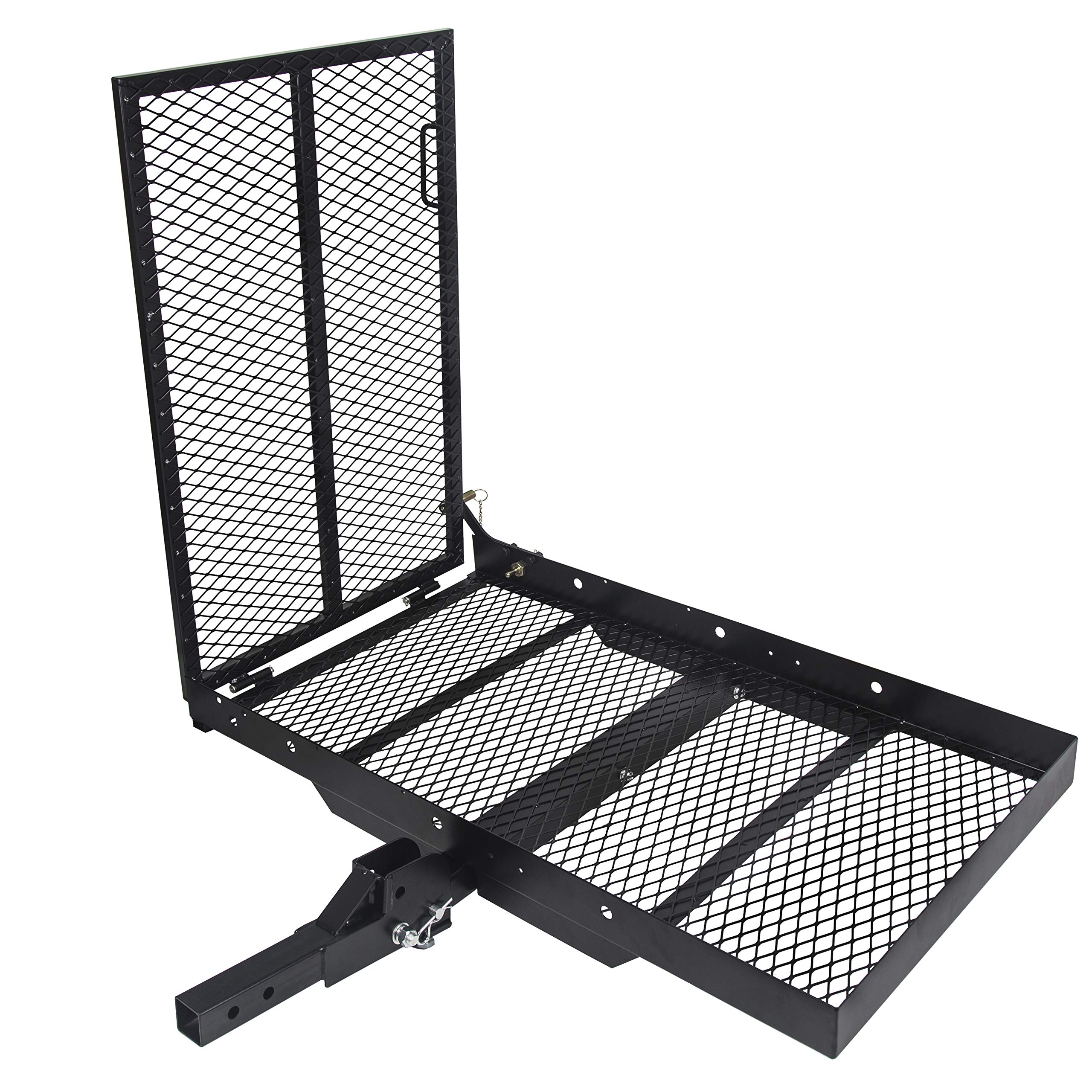 ECOTRIC Trailer Hitch Folding Carrier for Wheelchair Scooter Disability Mobility Rack w/Loading Ramp - 400 lbs Weight Capacity