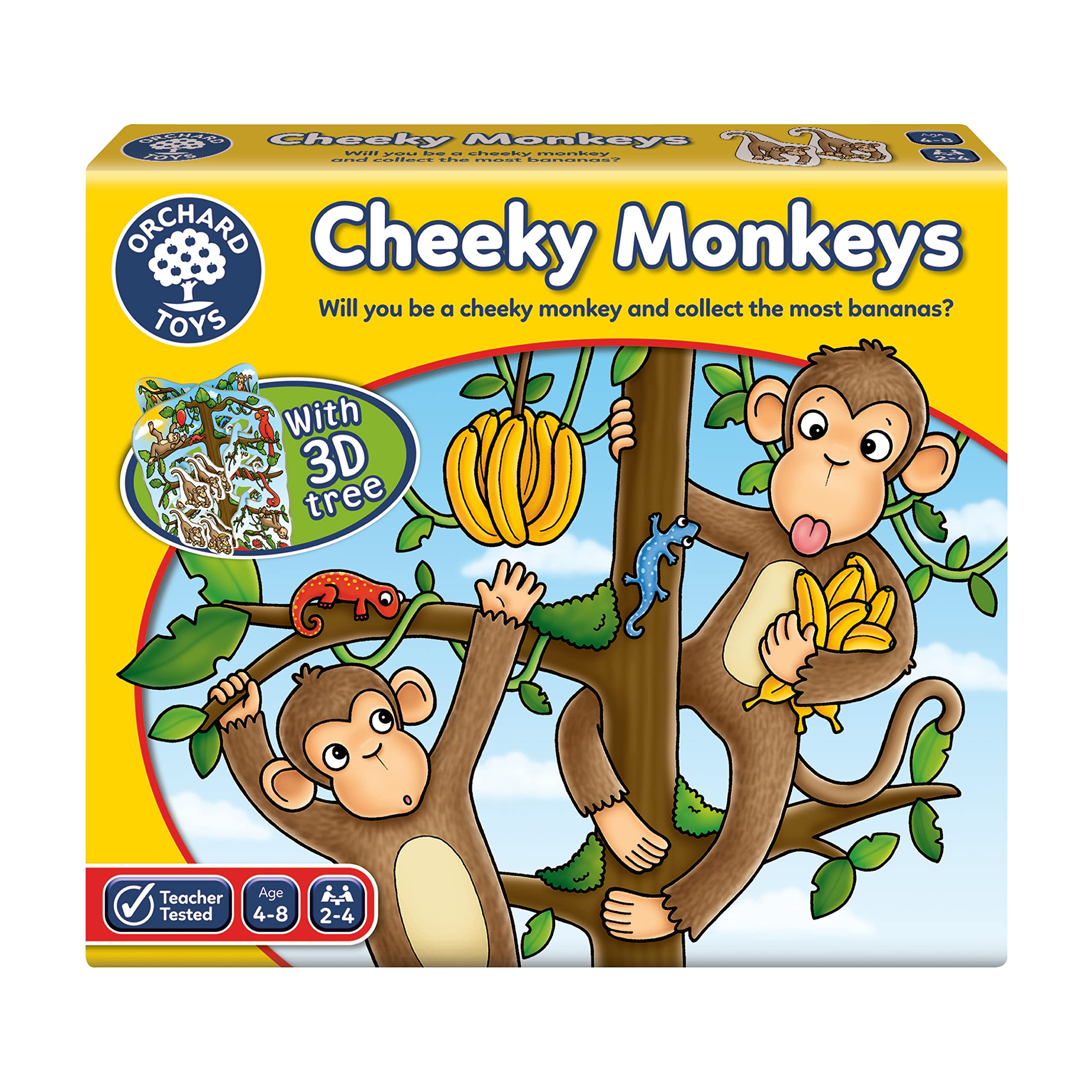 Orchard Toys Cheeky Monkeys Family Game, A Fun Game of Chance, Perfect for Kids Age 4-8, Educational Toy