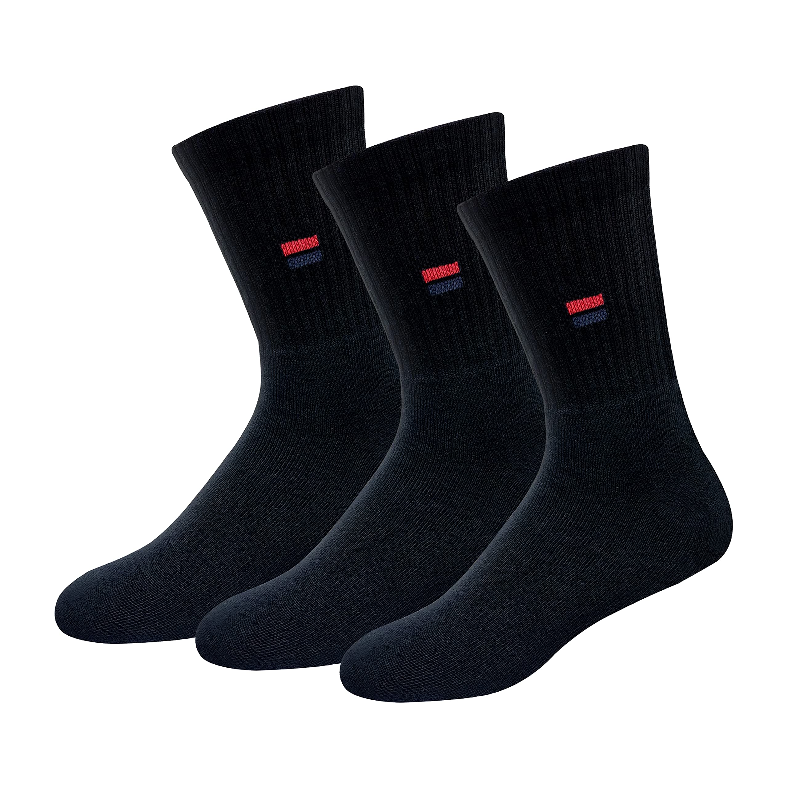 NAVYSPORT Men's Calf Length Cotton Socks (Pack of 3)