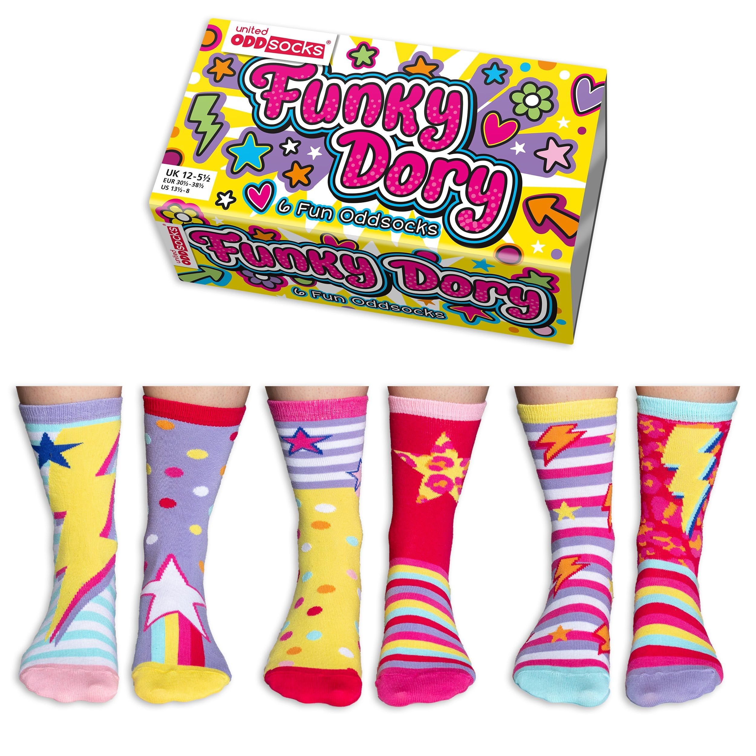 United OddsocksFunky Dory Box 6 Oddsocks For Girls UK 12-5.5 EUR 30.5-38.5