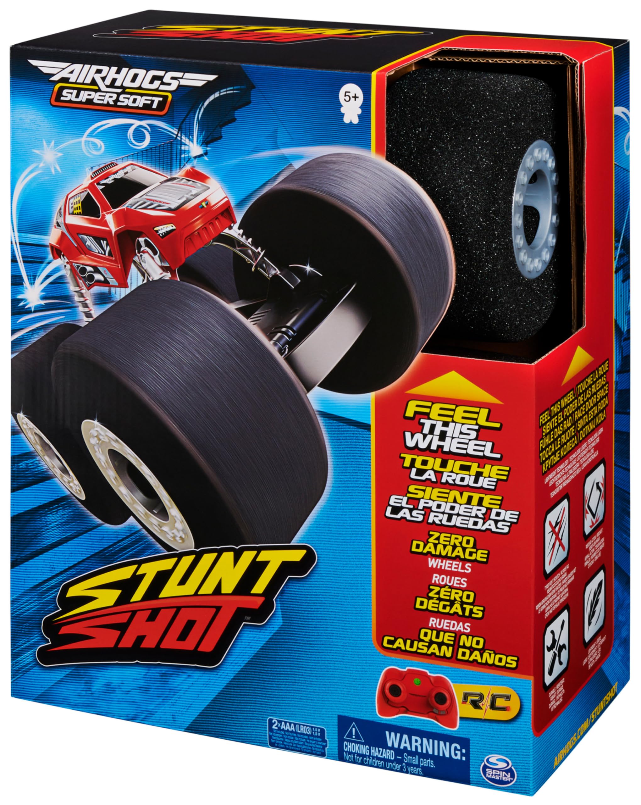 Air Hogs Super Soft, Stunt Shot Indoor Remote Control Stunt Vehicle with Soft Wheels, for Kids Aged 5 and Up