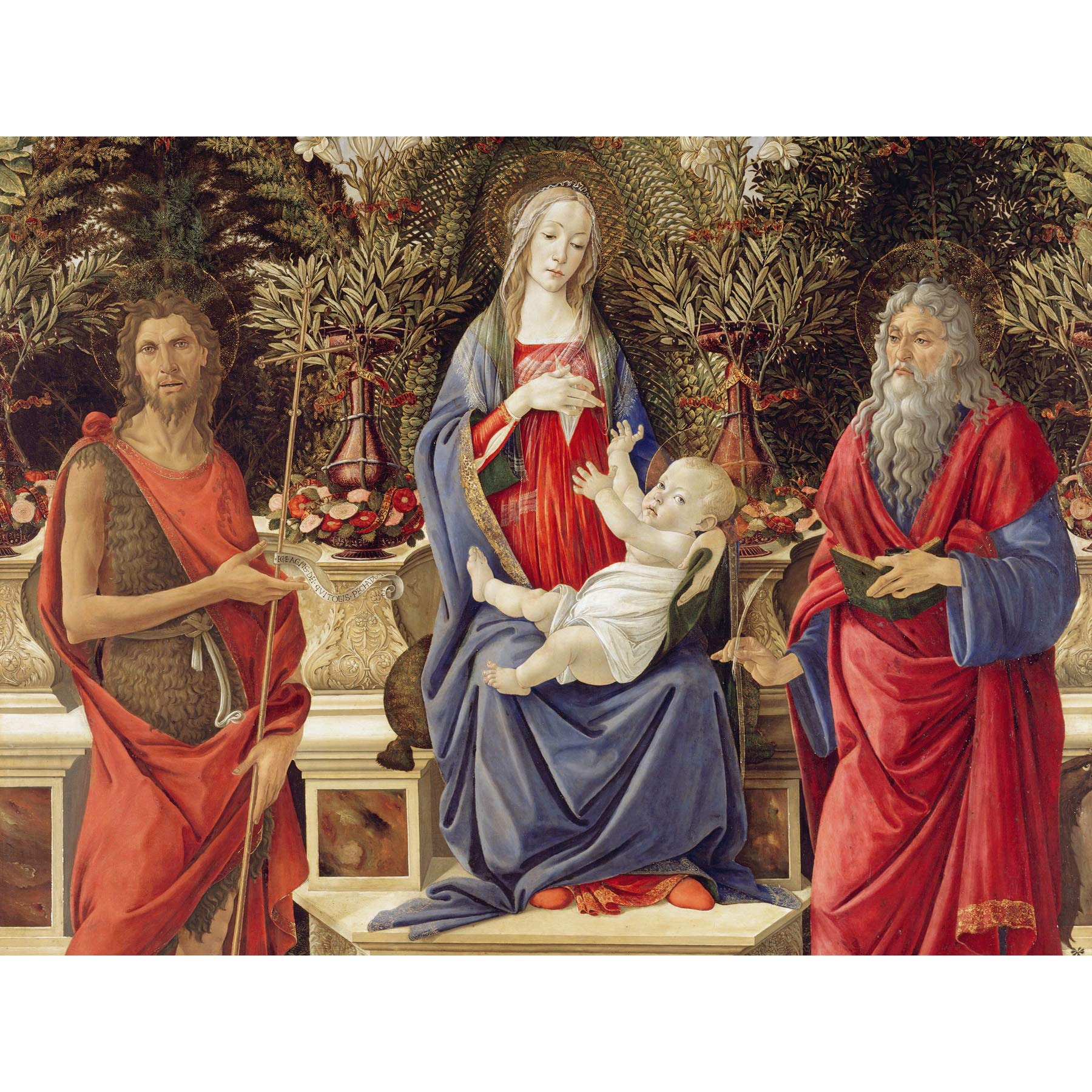 Sandro Botticelli Madonna With Saints Cropped Large Wall Art Print Canvas Premium Poster Mural