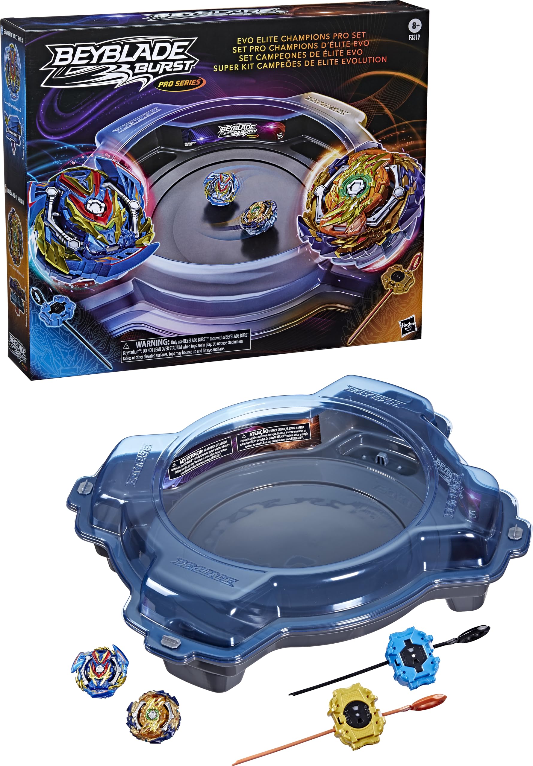 BEYBLADE Burst Pro Series Evo Elite Champions Pro Set - Complete Battle Game Set with Beystadium, 2 Battling Top Toys and 2 Launchers