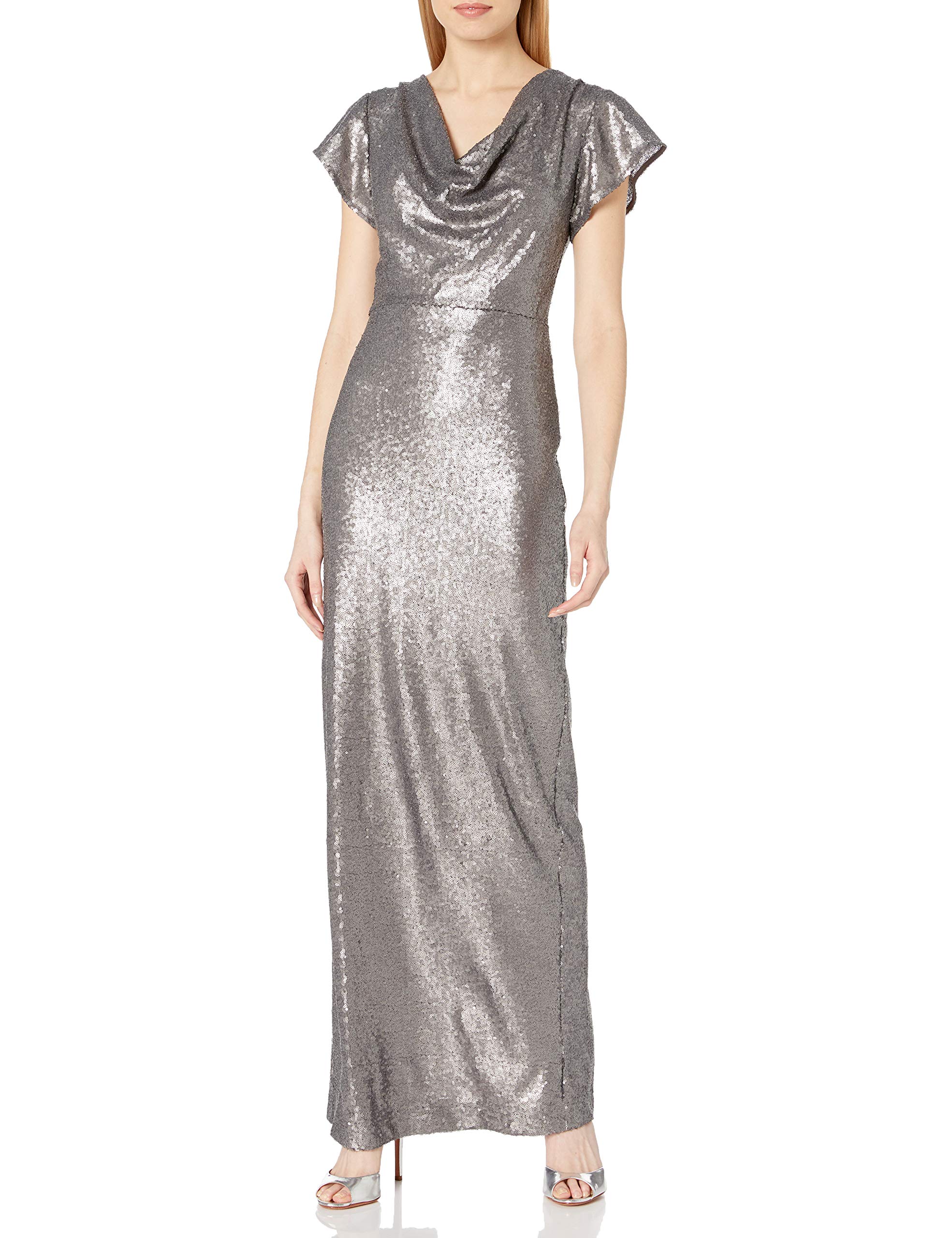 Women's A-line Cowl Sequined Gown