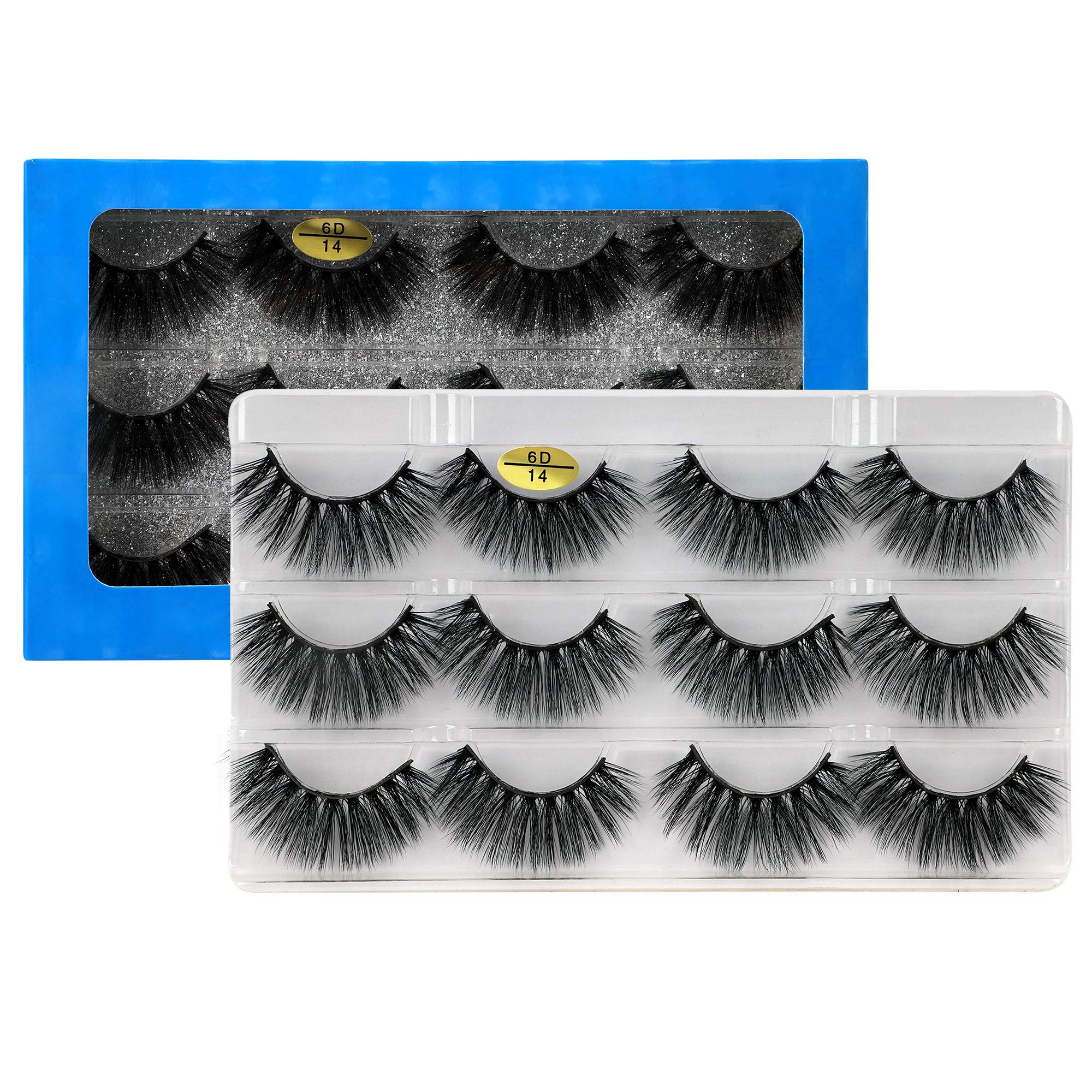 ALICROWN 6 Pairs of False Eyelash | 3D Faux Mink lashes | Dramatic Full Volume |Reusable 100% Handmade Cruelty Free | ALICROWN Candy Color Pack