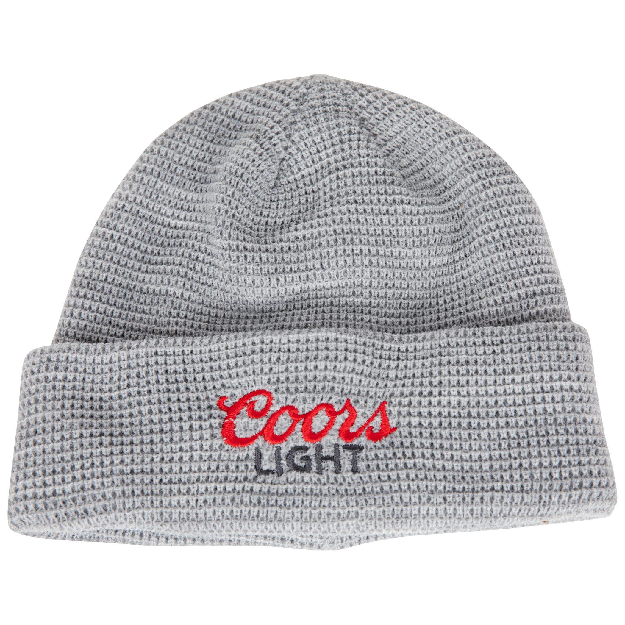 Coors Lite Text Knit Cuff Beanie Grey, Grey, One Size