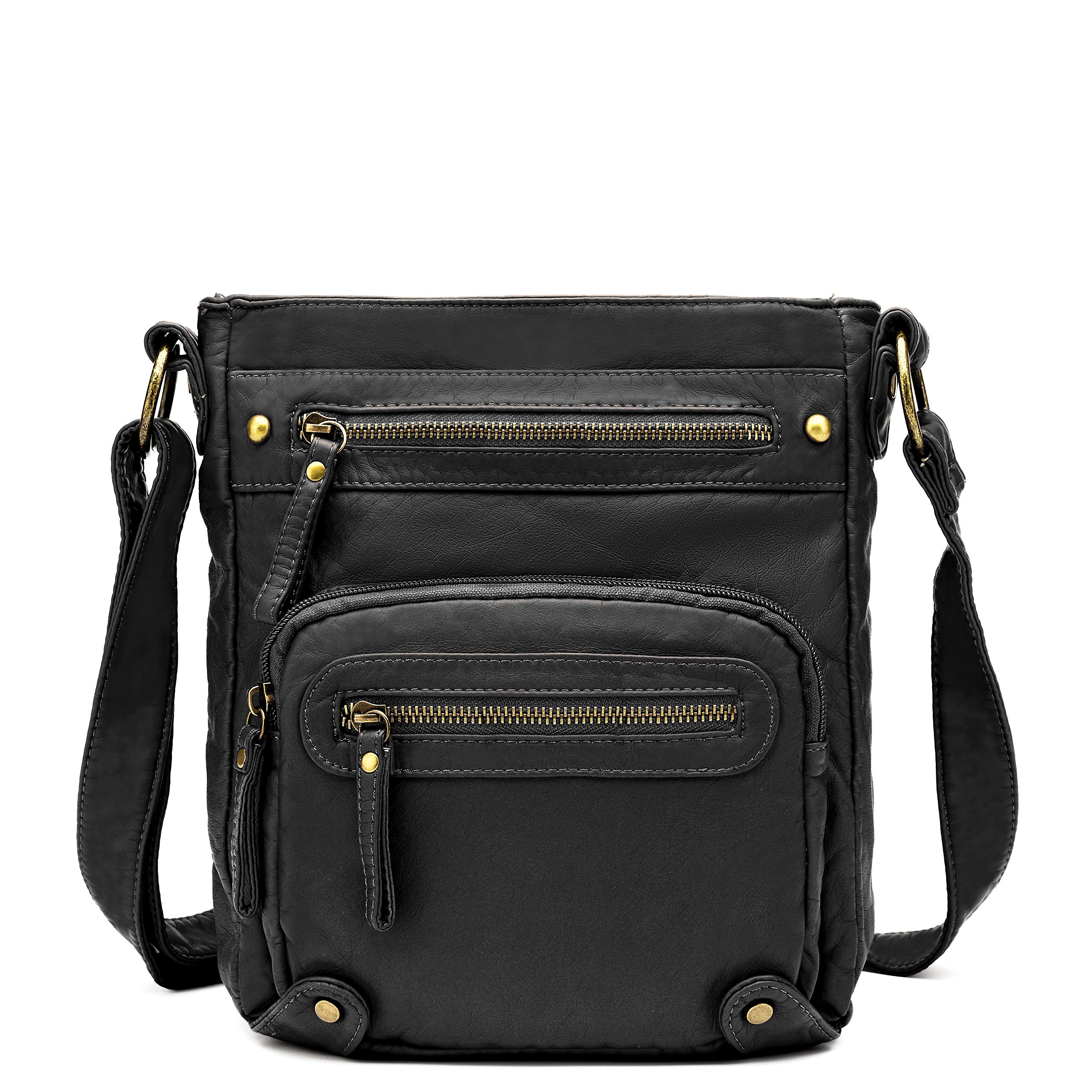 Scarleton Washed Multi Pocket Crossbody Bag H169301 - Black