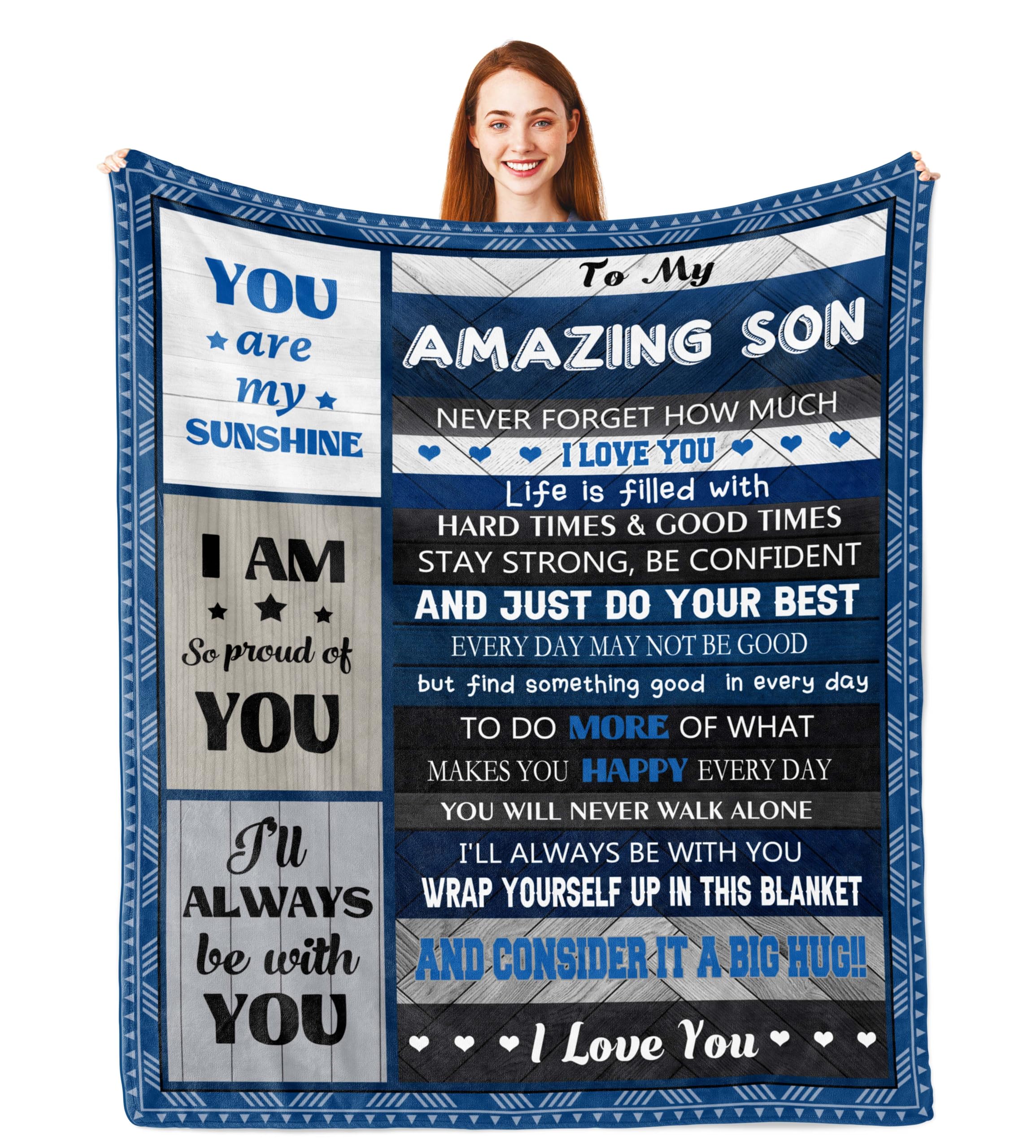 Parcae Son Gifts from Mum Dad, Son Birthday Gifts, Gifts for Son Teenage Boys, Boys Birthday Gifts, Gifts for Sons Adult, Christmas Birthday Gifts for Son, Son Idea Birthday, Throw Blanket 150x130CM