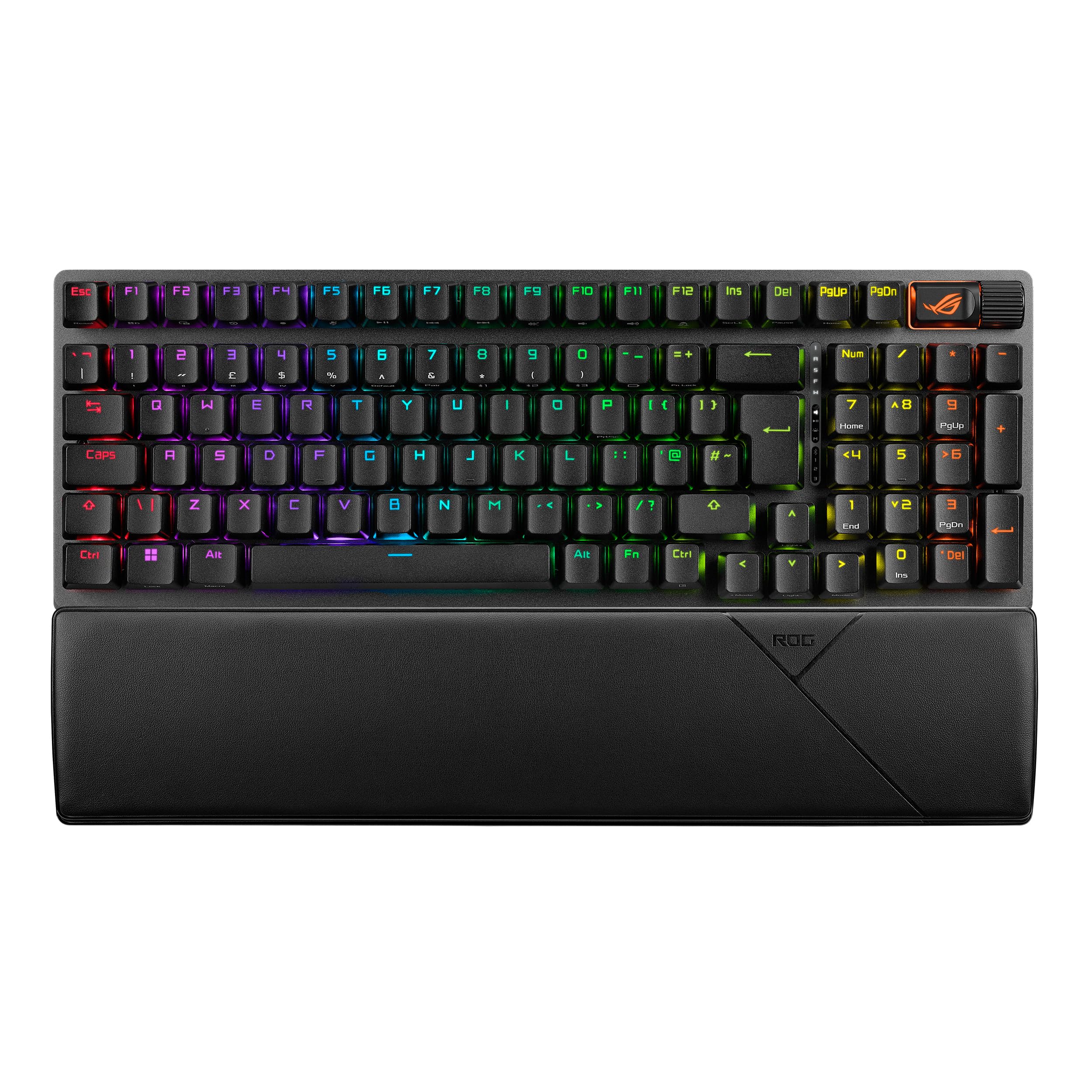 ASUSROG Strix Scope II 96 Wireless Gaming Keyboard, Tri-Mode Connection, Dampening Foam & Switch-Dampening Pads, Hot-Swappable Pre-lubed ROG NX Snow Switches, PBT Keycaps, RGB-Black, UK Layout