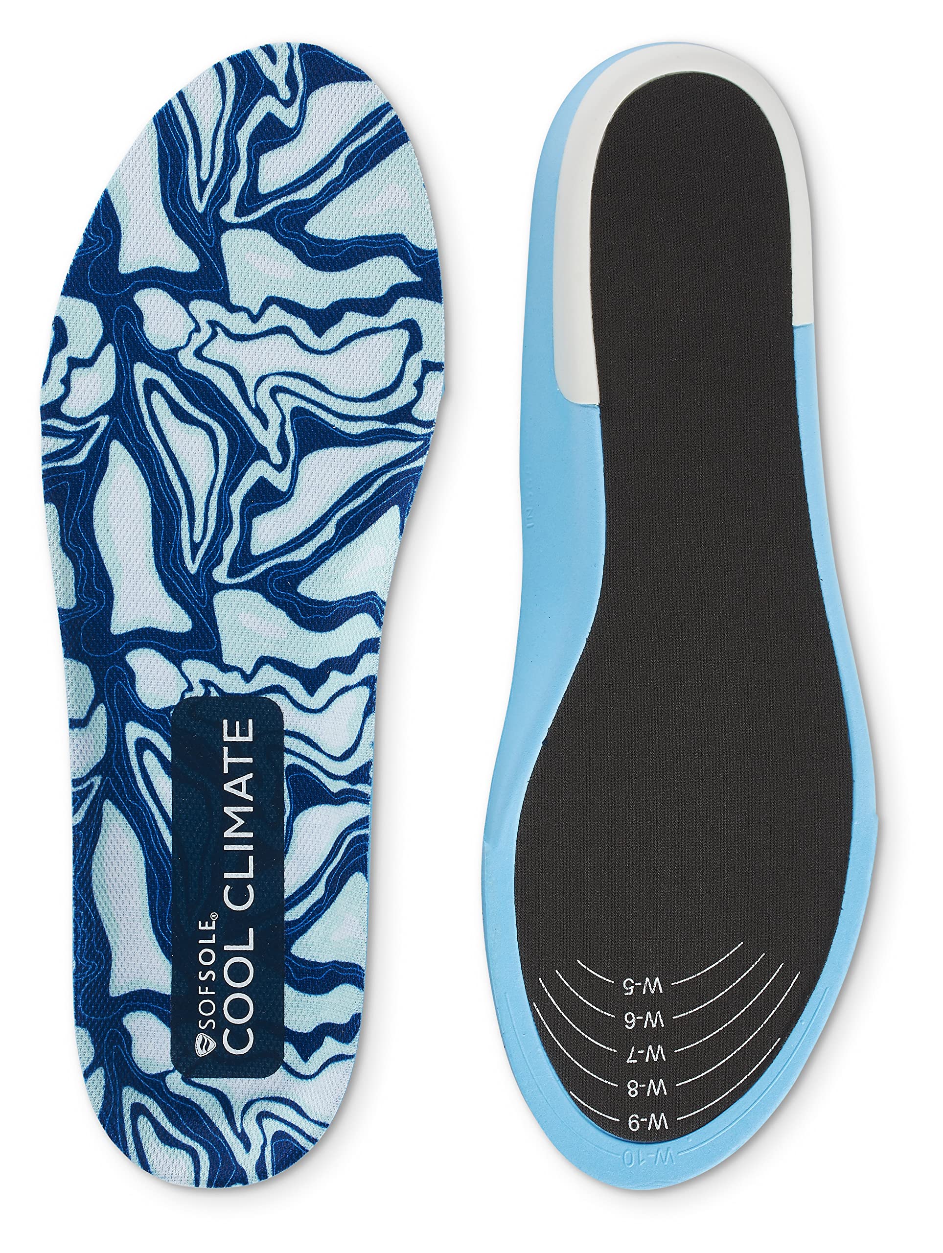 Sof Sole Cool Climate Insoles with Arch Support for Cool, Dry Feet and Blister Prevention