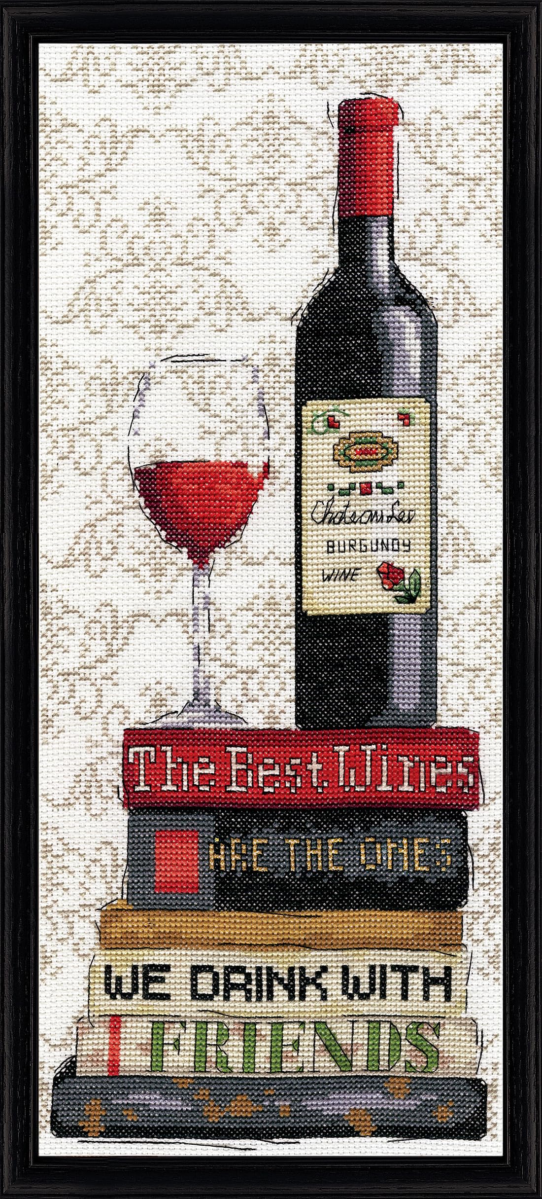 TobinRed Wine Counted Cross Stitch Kit, Multicolored