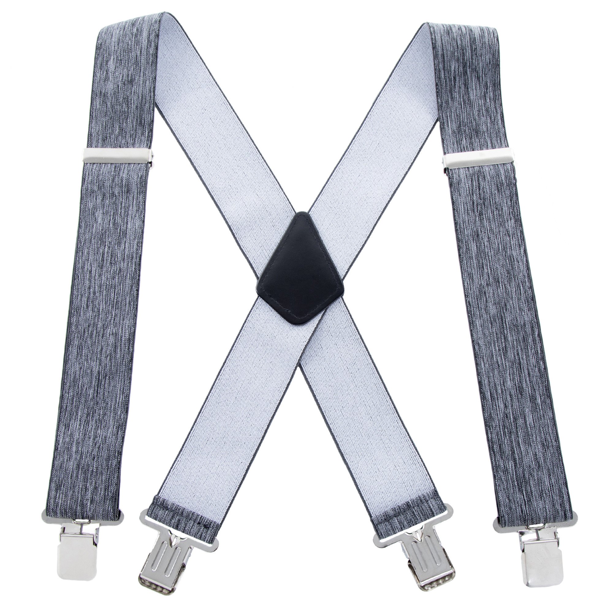 Men Utility Suspenders Adjustable Elastic - Heavy Duty 2 Inches Wide X Shape Strong Clip Casual Suspender