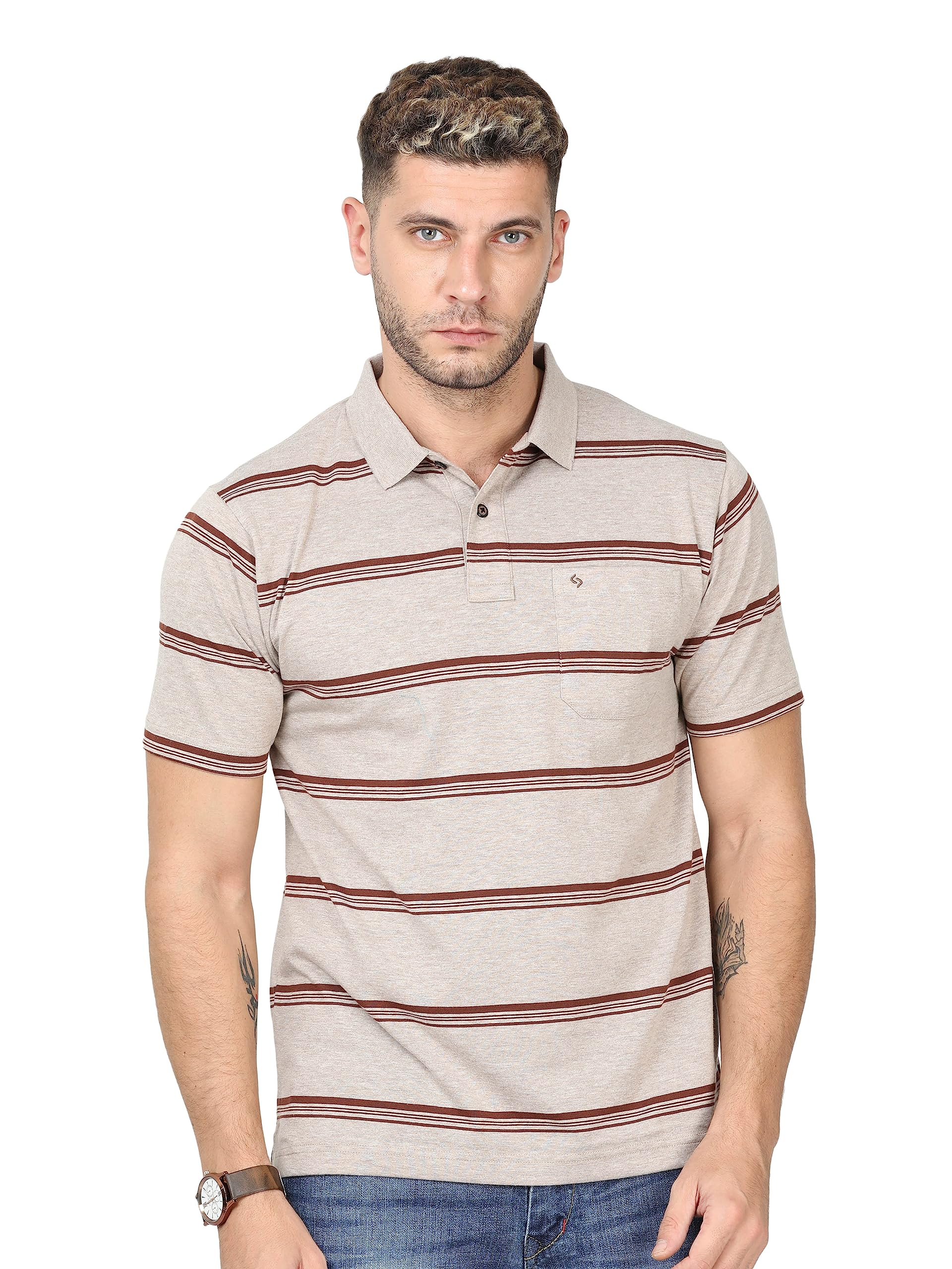 Classic Polo Mens Striped Authentic Fit T Shirt