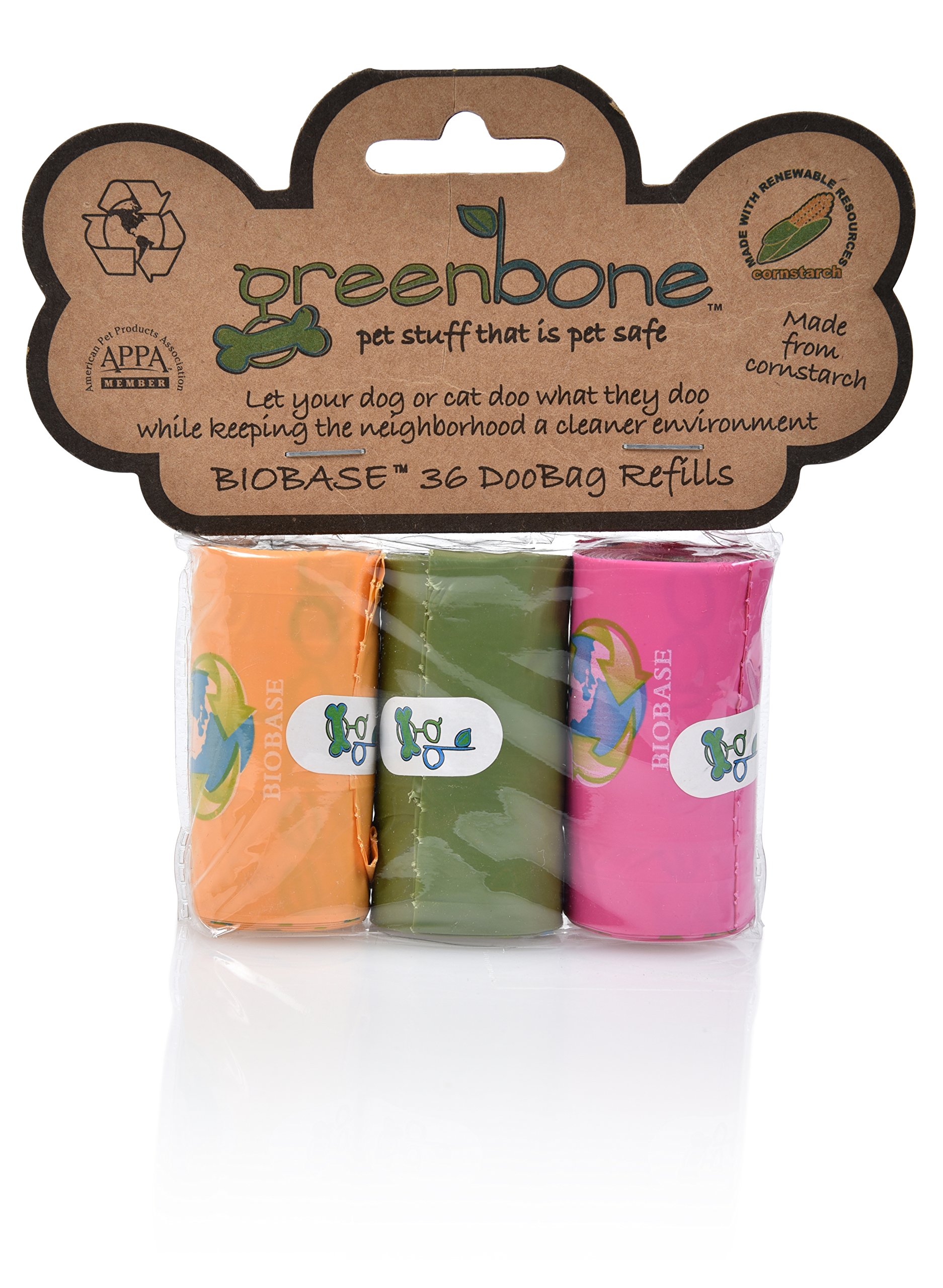 Greenbone Waste Bag Bio-Refill Rolls 3/Pkg-36 Bags Assorted Colors