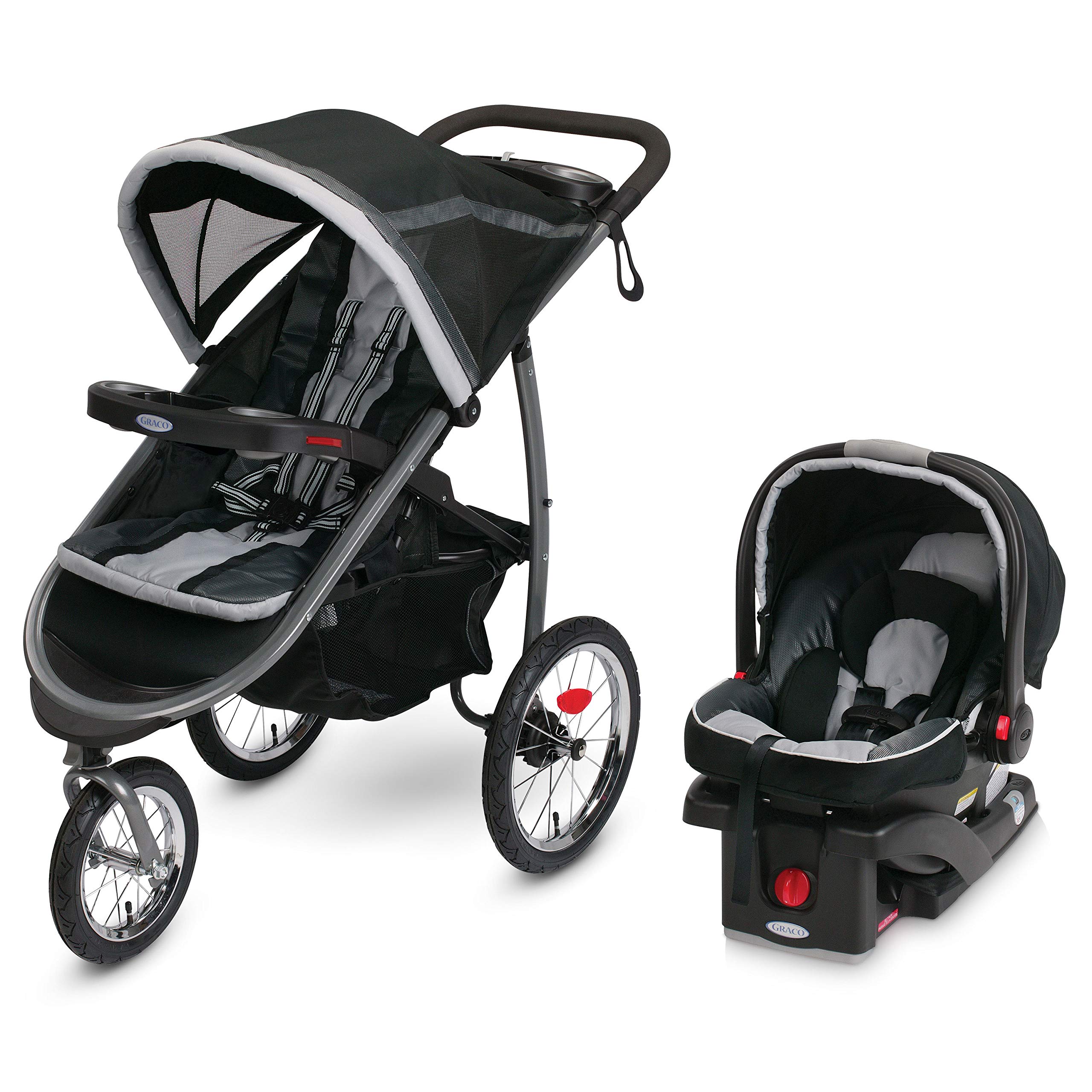 Graco FastAction Fold Jogger Travel System | Includes the FastAction Fold Jogging Stroller and SnugRide 35 Infant Car Seat