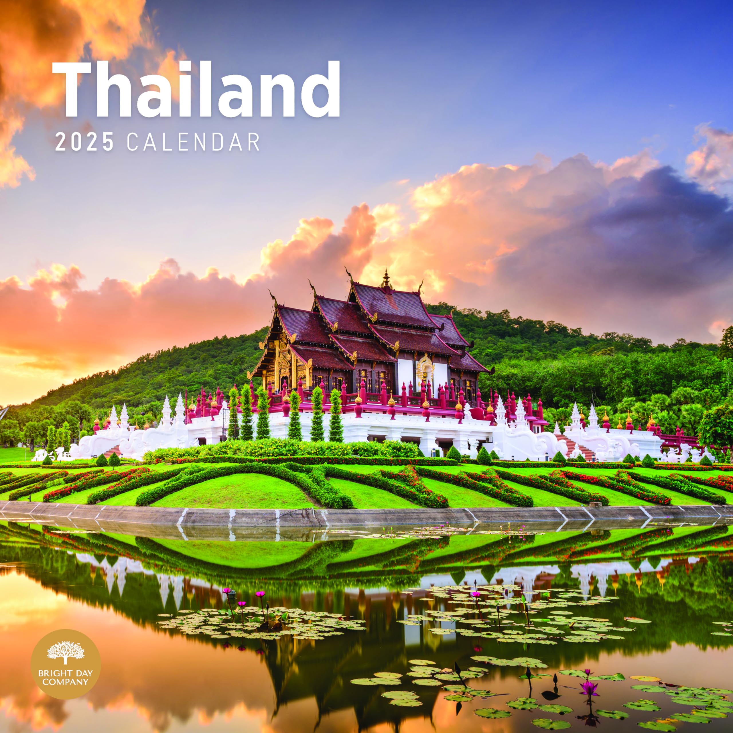 Bright Day Calendars 2025 Thailand Monthly Wall by 12 x 12 Inch Bangkok Thai Cuisine