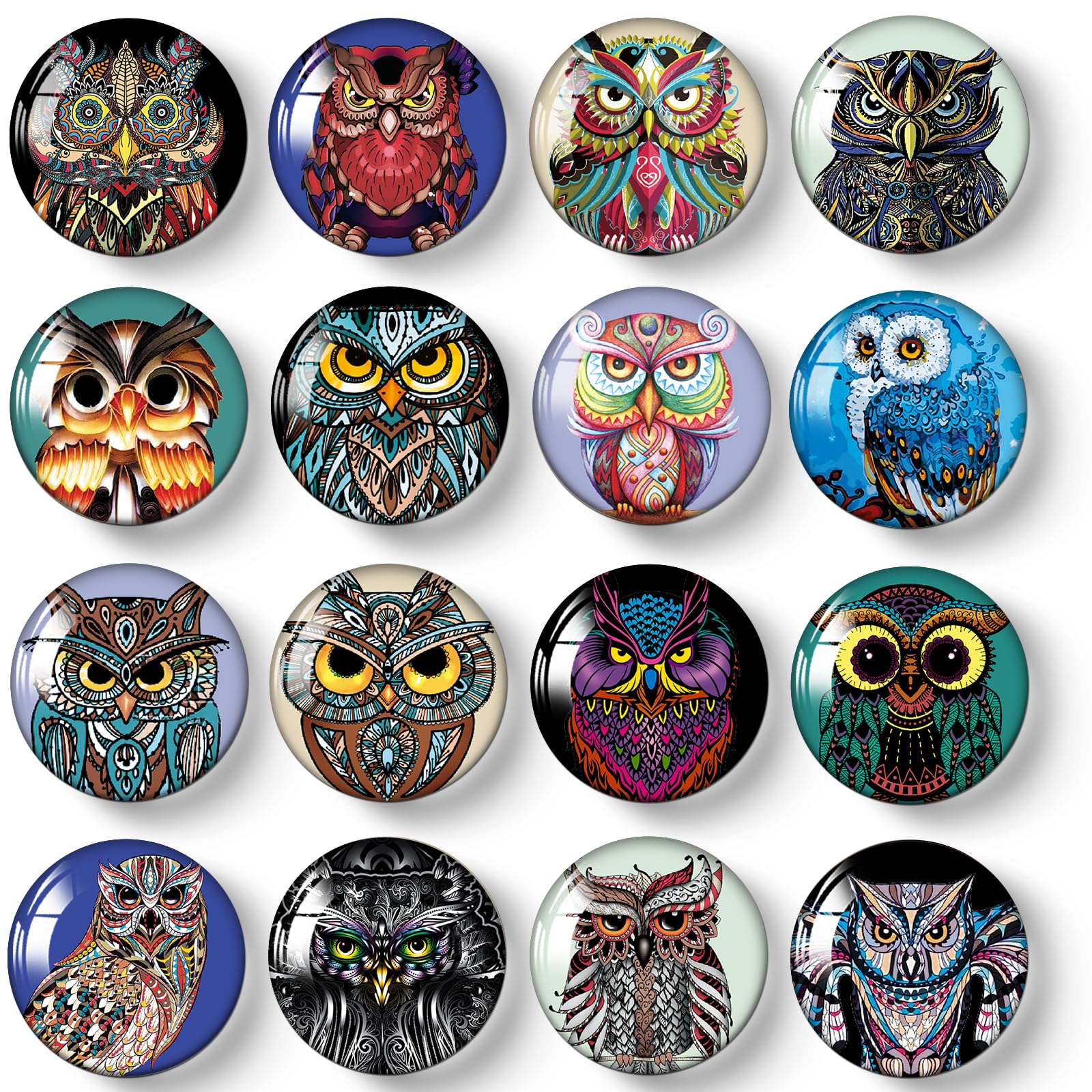 MORCART 16PCS Owl Magnets for Fridge, Cute Refrigerator Magnets for Locker Whiteboard Decorative Magnetic Board Cabinets Classroom Office Cubicle School (owl)