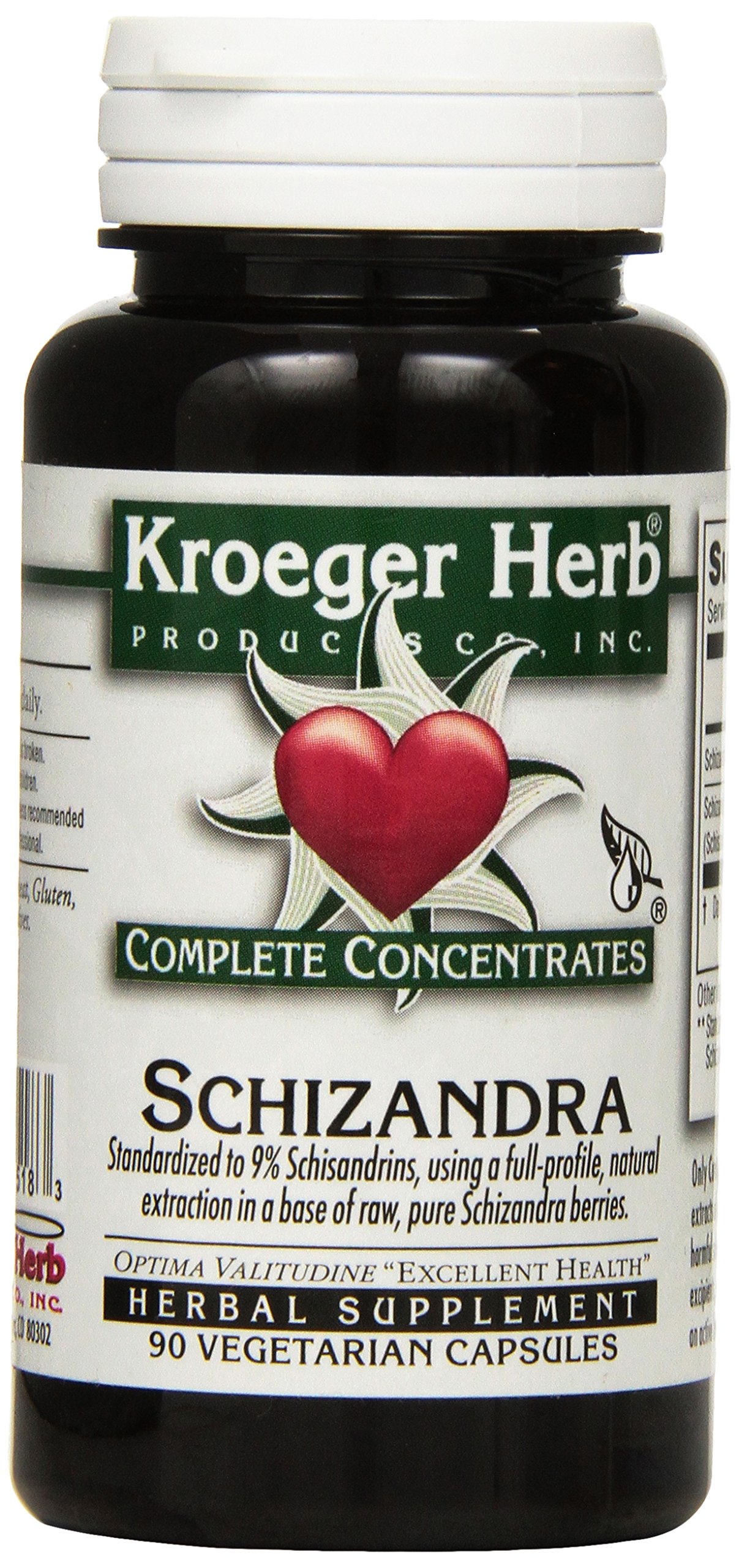 Kroeger Herb Schizandra - 90 Vegetarian Capsules