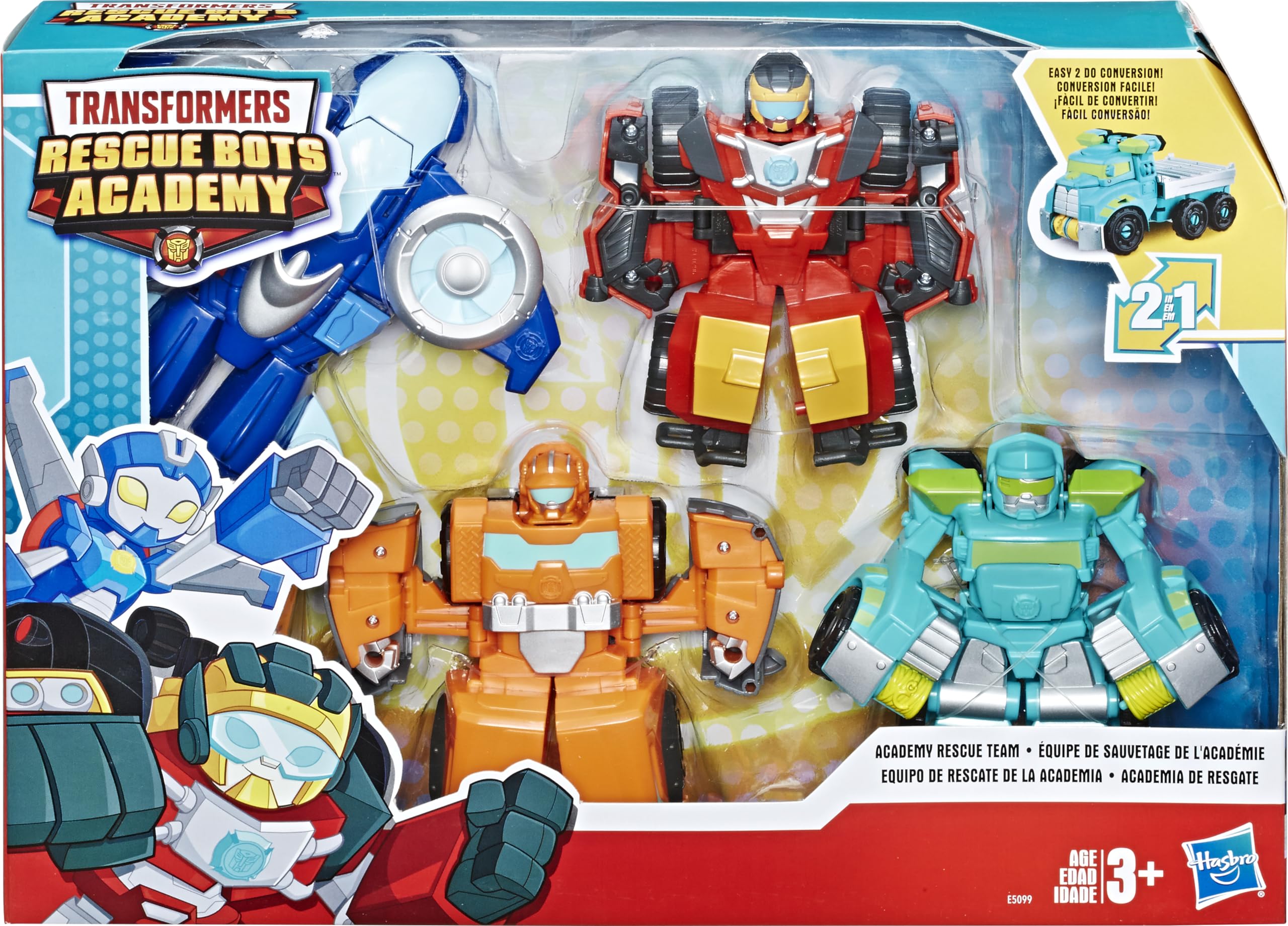 PlayskoolHeroes Transformers Rescue Bots Academy Rescue Team Pack, 4 Collectible 4.5" Converting Action Figures, Toys for Kids Ages 3 & Up