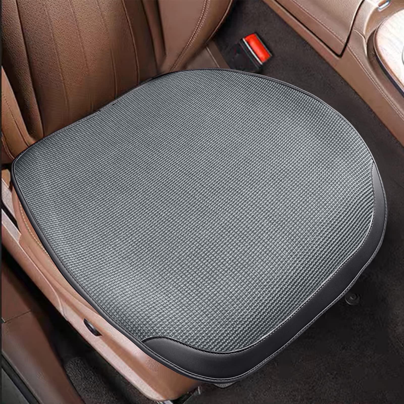 Forbell Car Seat Cushion Cover, Breathable Car Seat Cushion, Non-Slip Car Seat Covers, Linen Air Layer Bottom Covers(Dark Gray, Single seat)