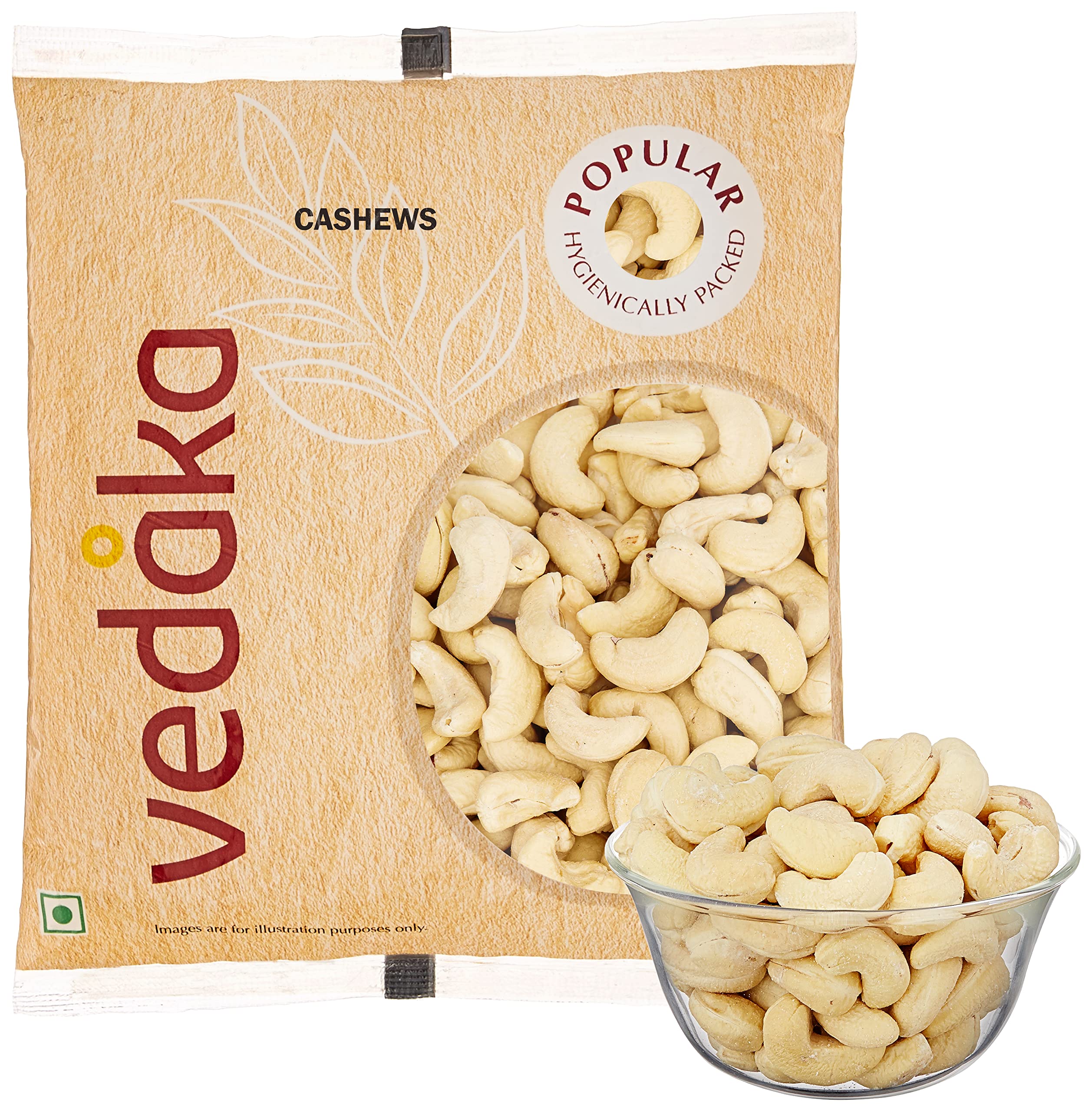 Amazon Brand - Vedaka Whole Cashews (Grade W320) | 200 g | Gluten Free & Plant Based Protein | Premium Kaju Nuts