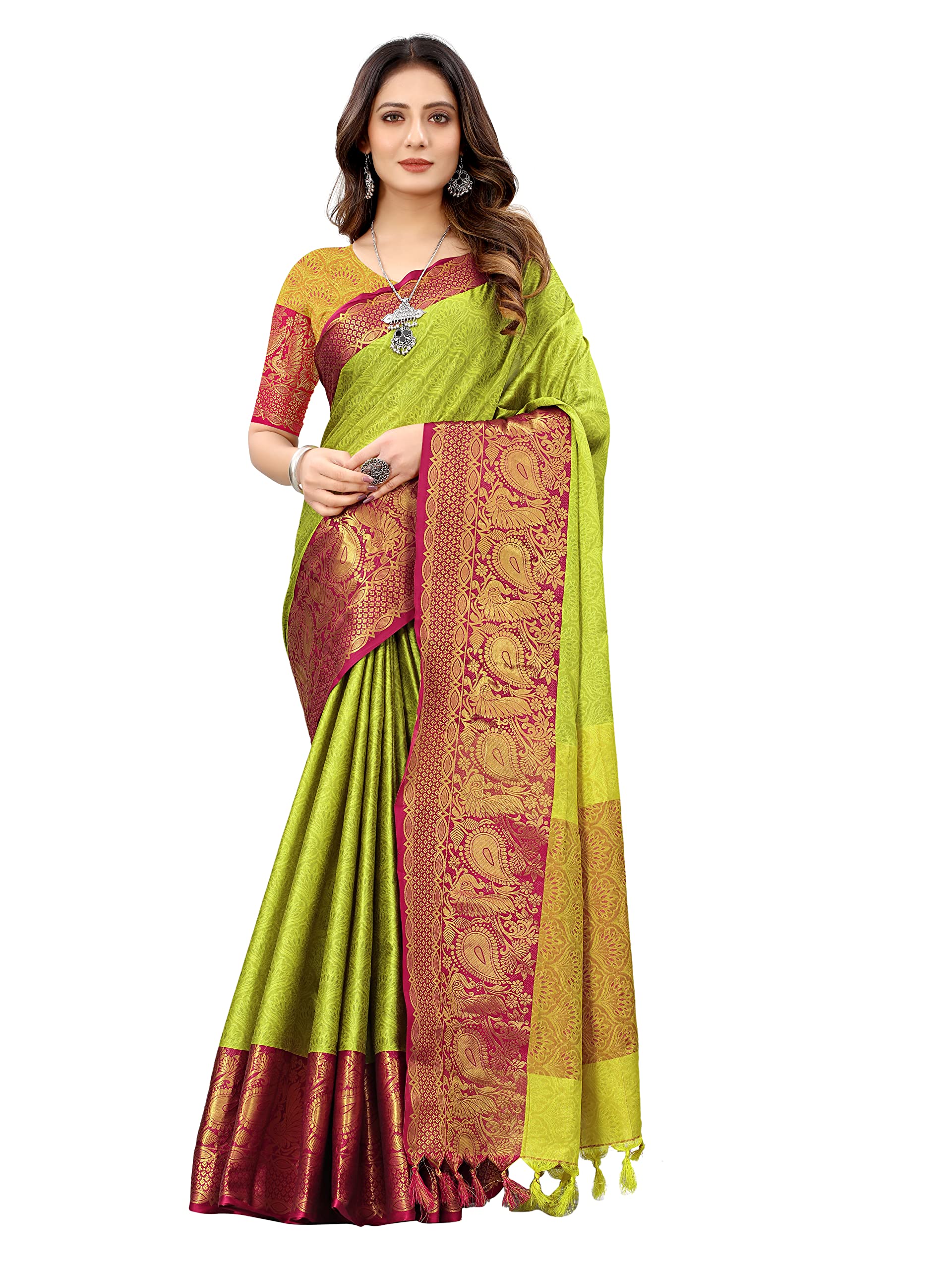 MOHIT CREATIONS Traditional Pure Cotton Silk Saree With Unstitched Blouse