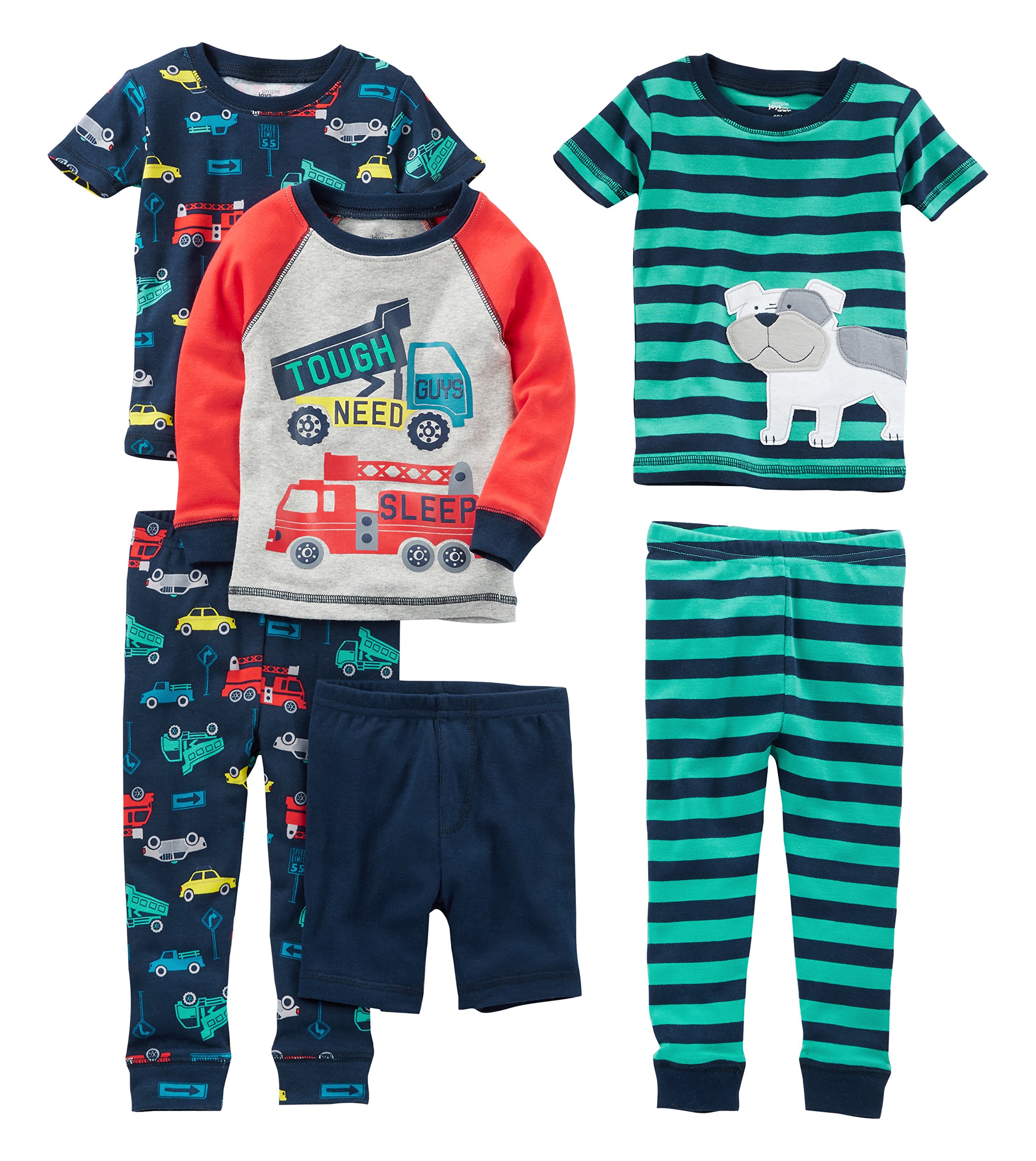 Simple Joys by Carter'sBoys' 6-Piece Snug Fit Cotton Pajama Set