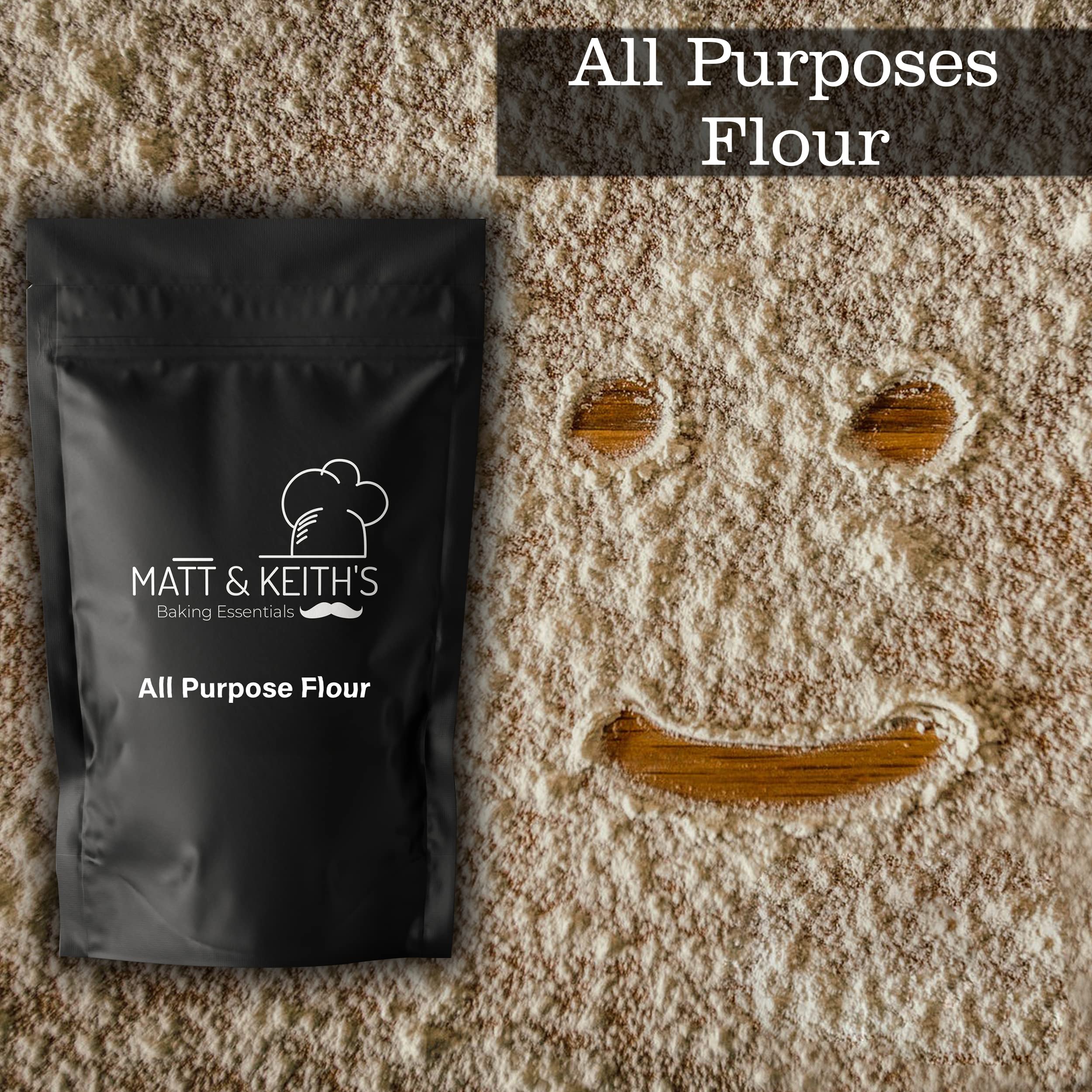 Matt & Keith's Unbleached & Non Bromate | No Chemicals & Preservatives| Natural All Purpose Flour | for Breads, cakes, Pizza , Muffins ( Pack of 1 |900grm)