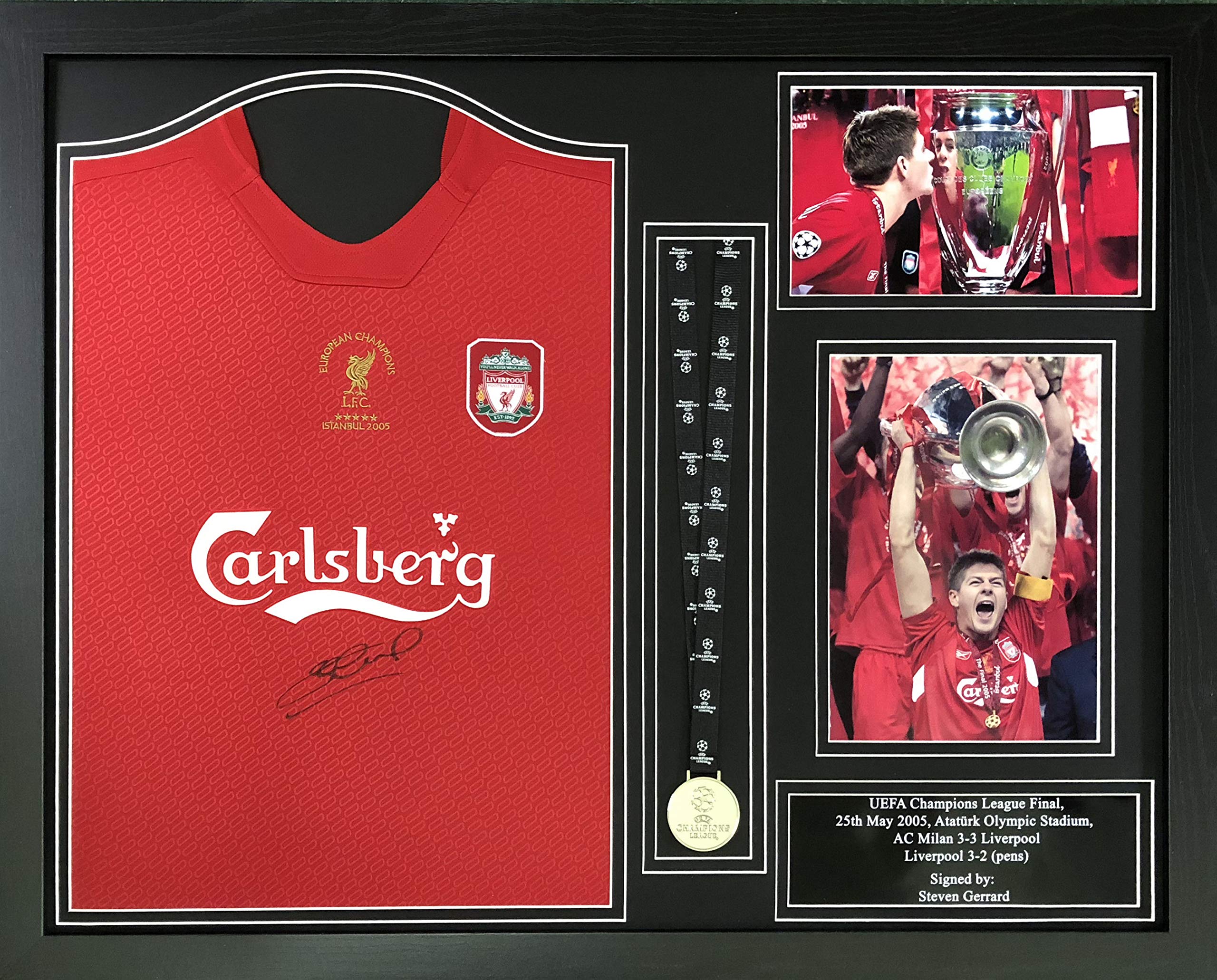 Allstarsignings Framed Steven Gerrard signed shirt Liverpool 2005 Istanbul shirt UCL with COA & photo proof