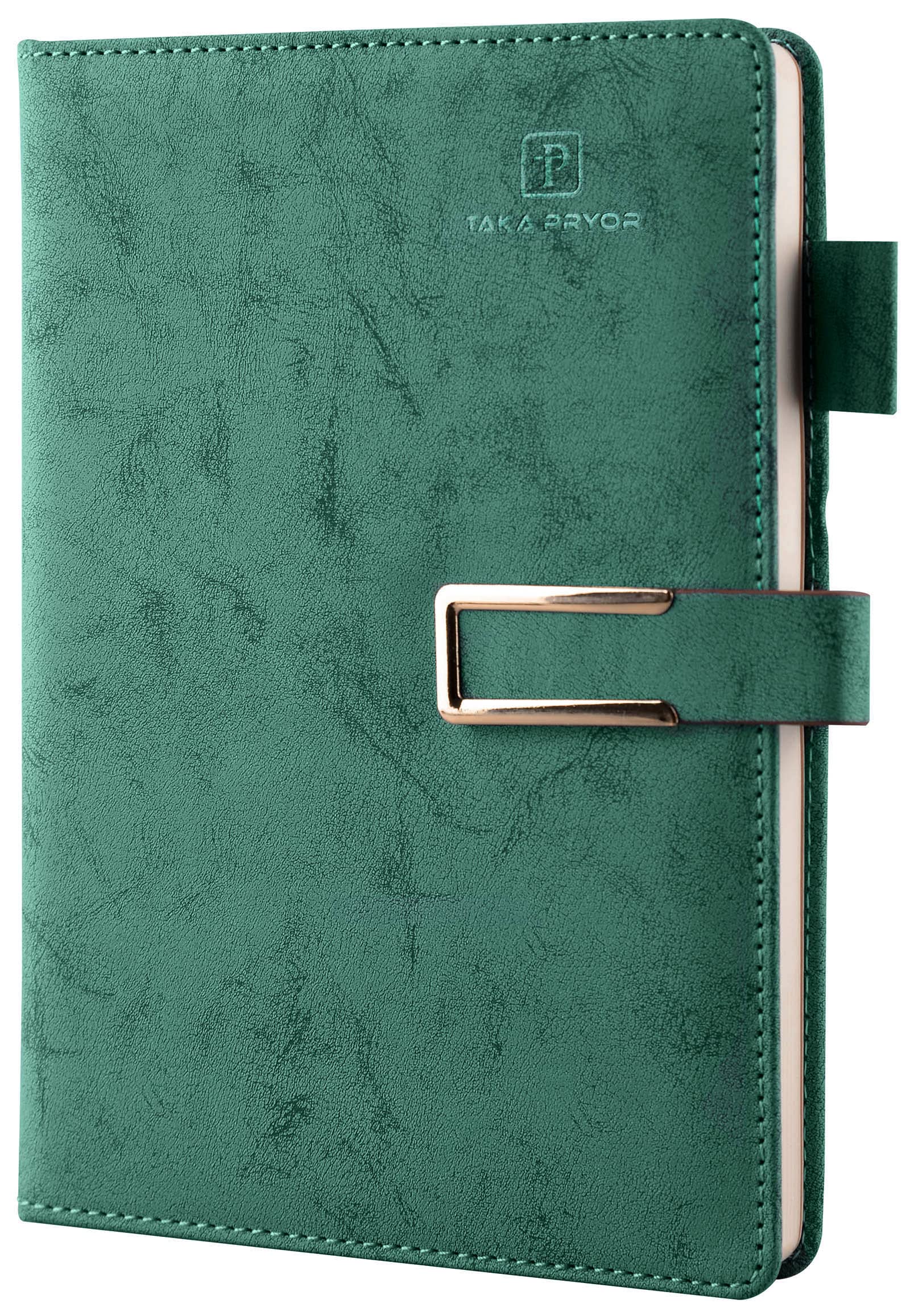 TAKA PRYOR Journal Notebook Lined, Hardcover Magnetic Closure, Personal Professional Notebooks, with Pen Loop，Medium 5.7 x 8.3 inches, 120 GSM Paper Gifts Dark Green Ruled