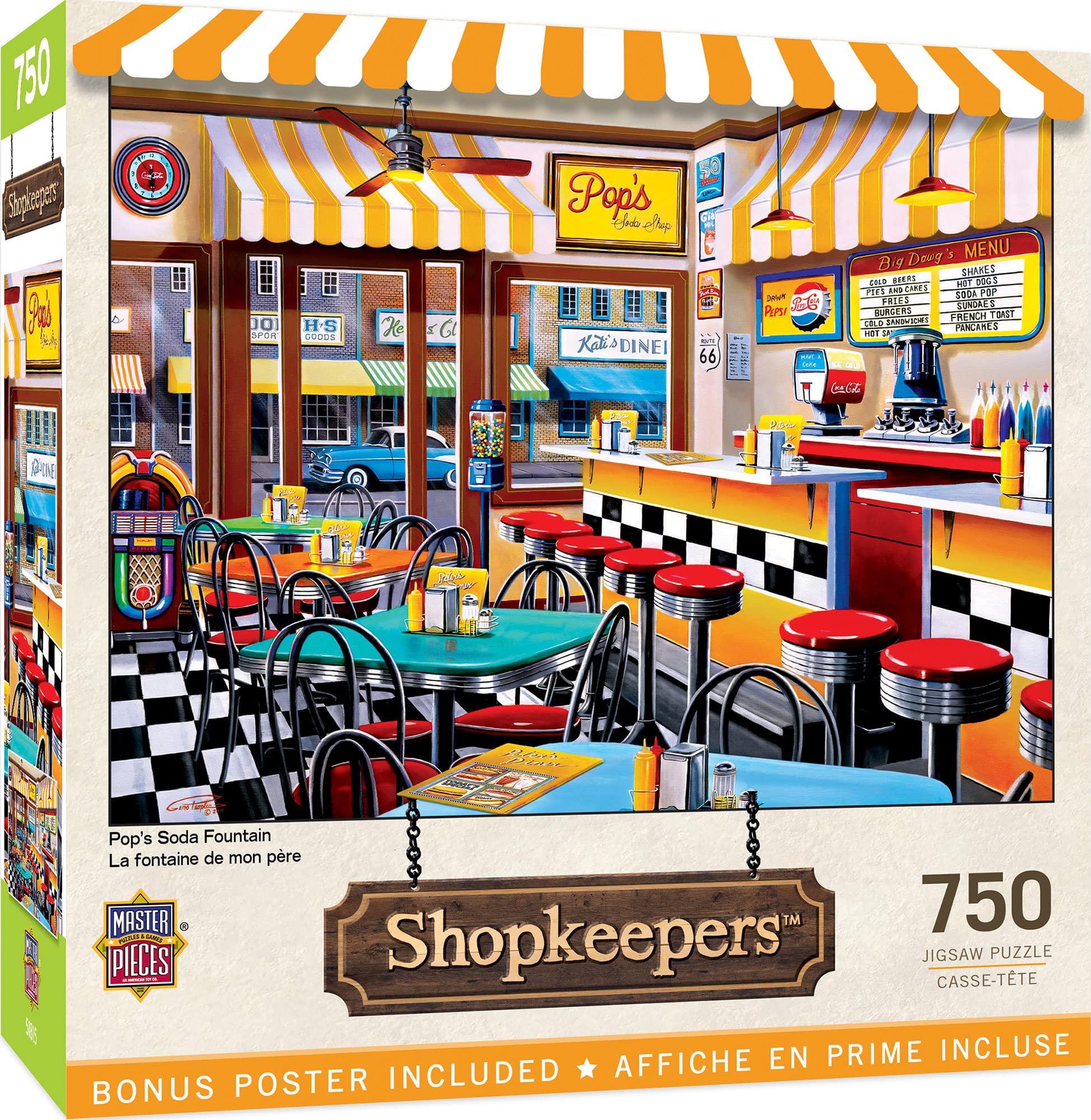 Masterpieces750 Piece Jigsaw Puzzle For Adults and Family - Pop's Soda Fountain - 18"x24"