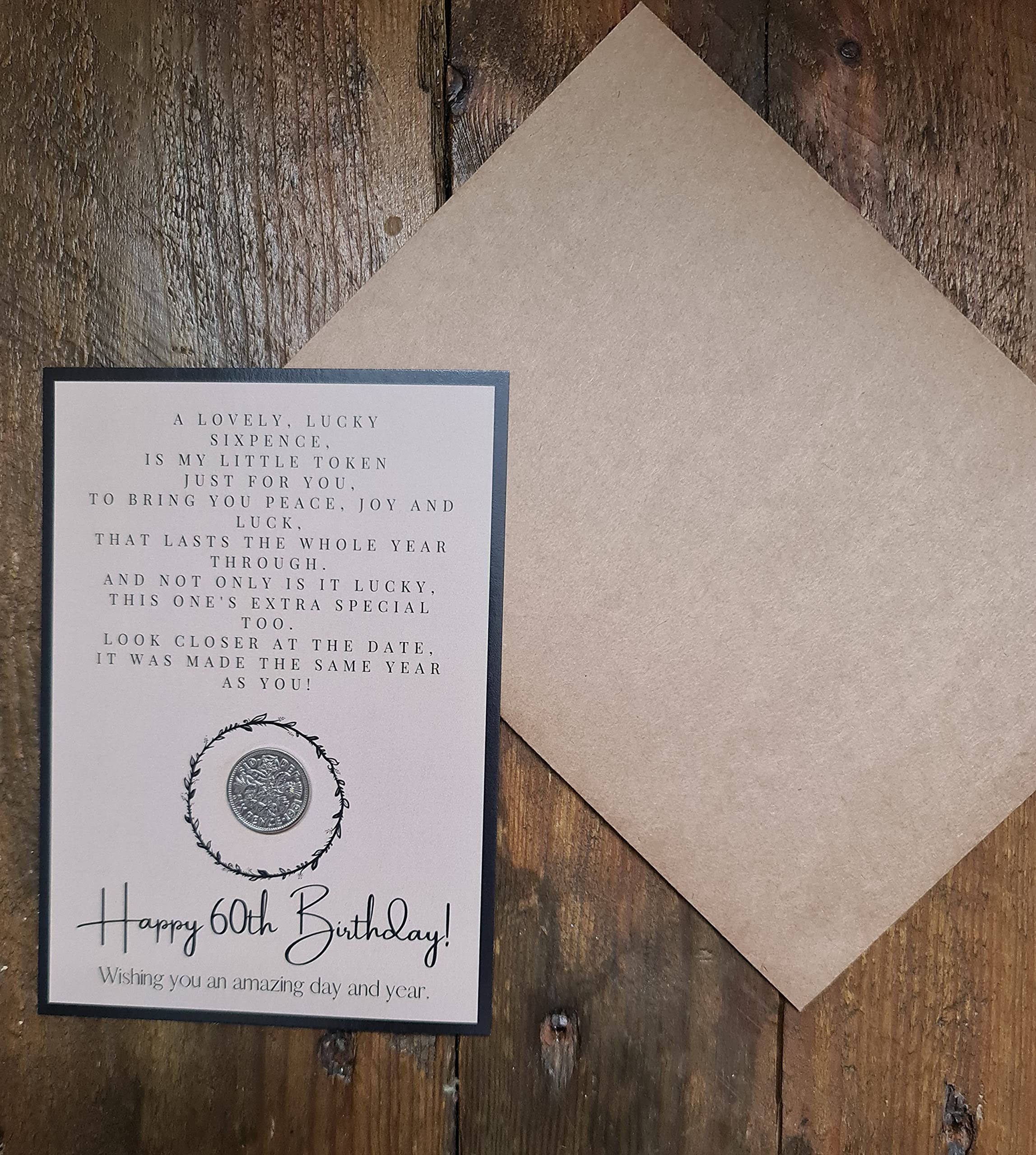 60th Birthday Lucky Sixpence - Gift For 60th Birthday - 1964 Gift for Her or Him - 60th Birthday Card (60th Birthday)