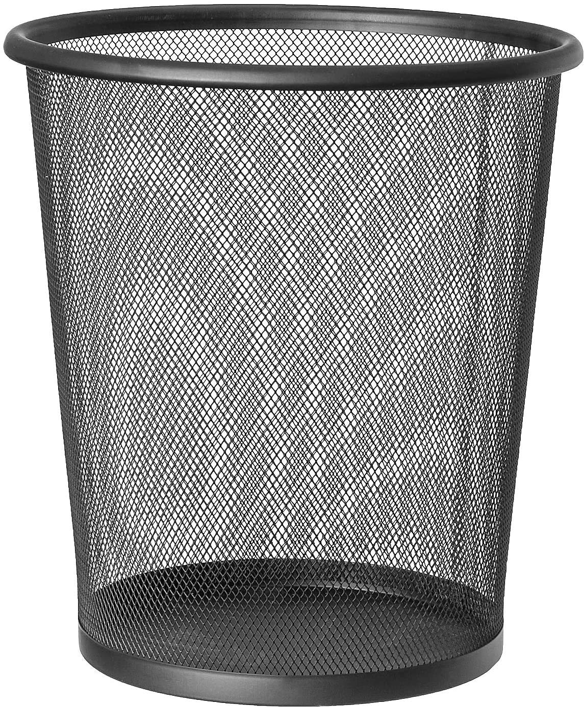 ShowayMetal Circular Bin Wastebasket Mesh Waste Rubbish Paper Trash Can Garbage Bucket For Bedroom, Bathroom, Home Offices