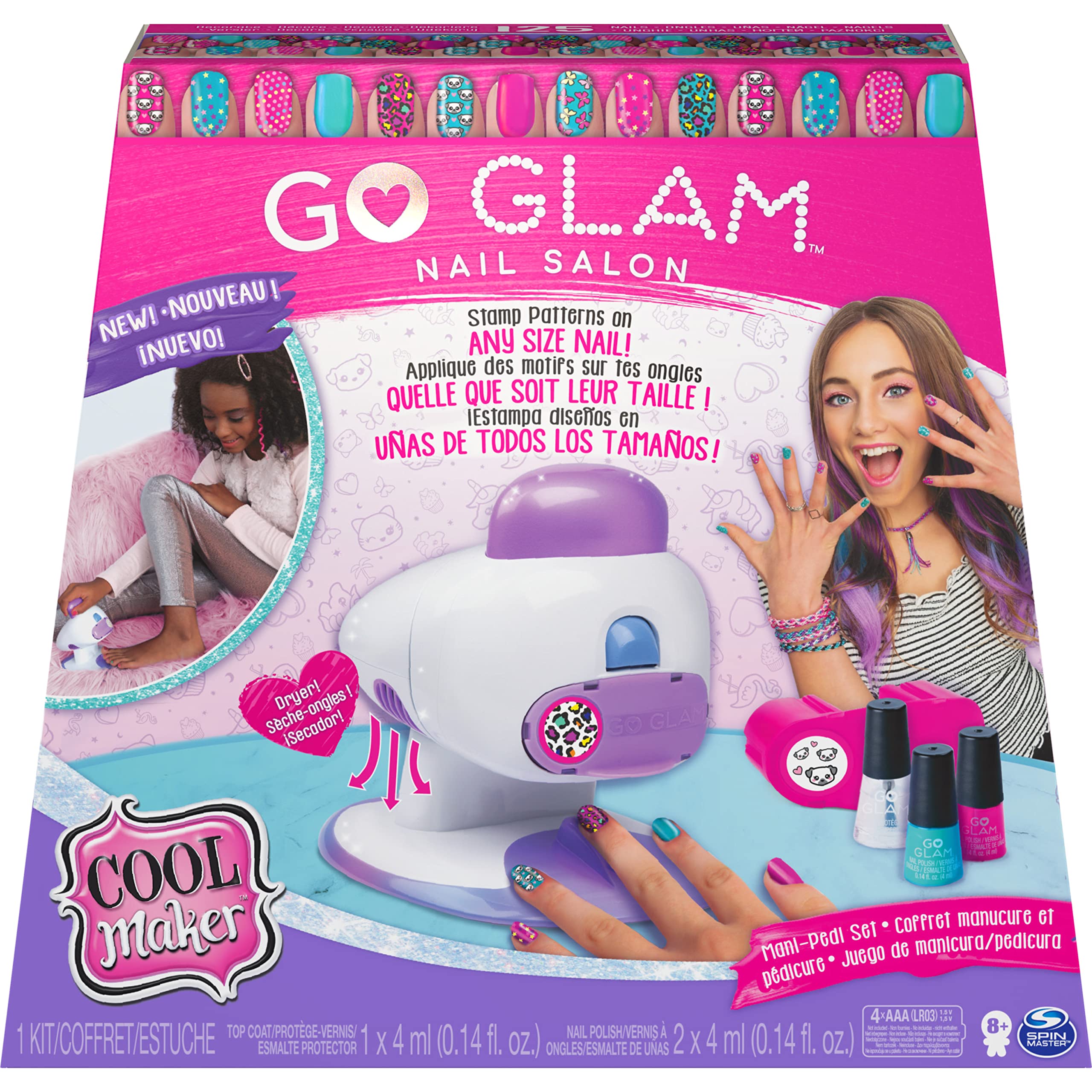 Cool Maker GO GLAM Nail Salon for Manicures and Pedicures with 5 Patterns and Nail Dryer