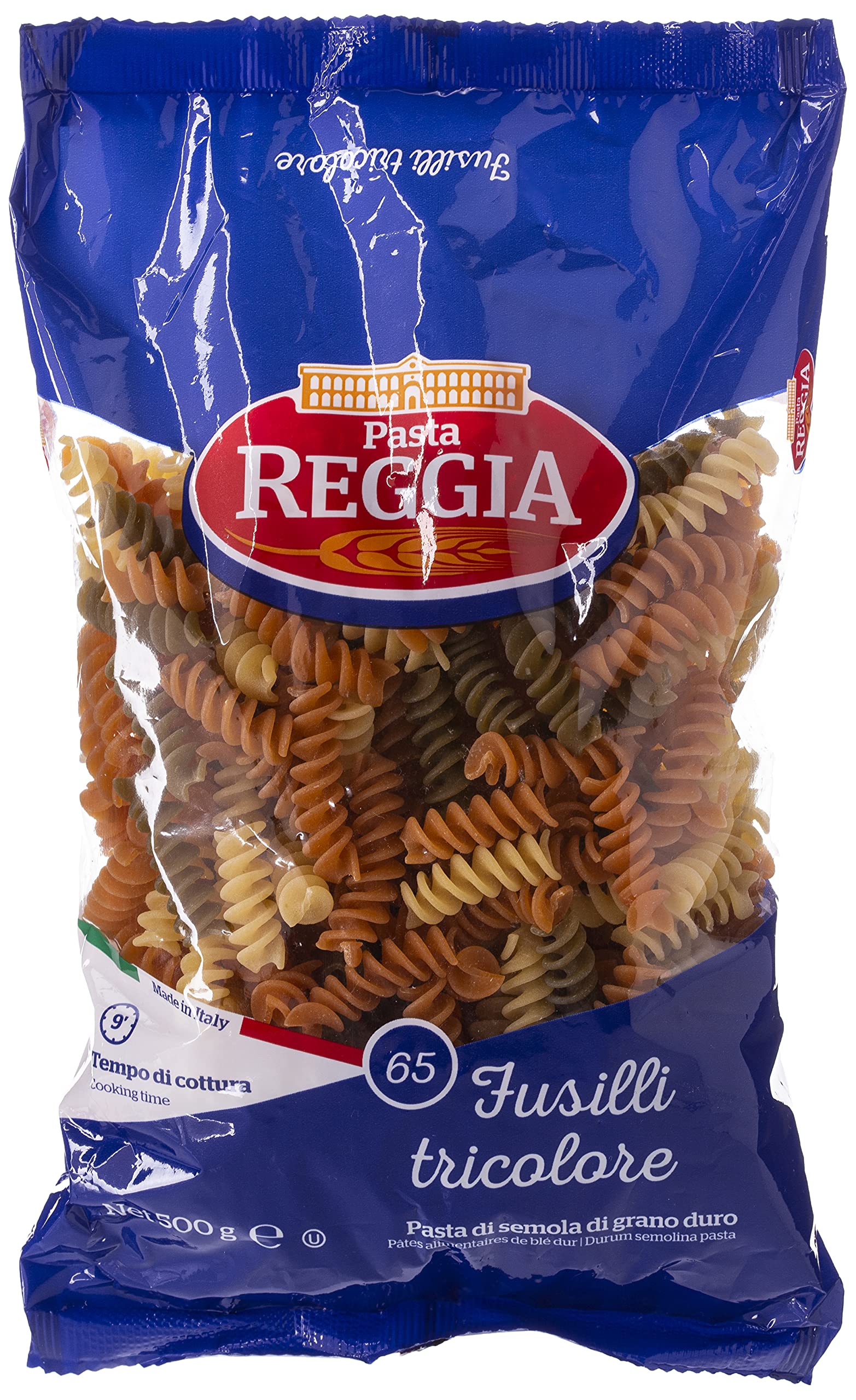 REGGIA Pasta Fusilli Tricolour, 500 gm