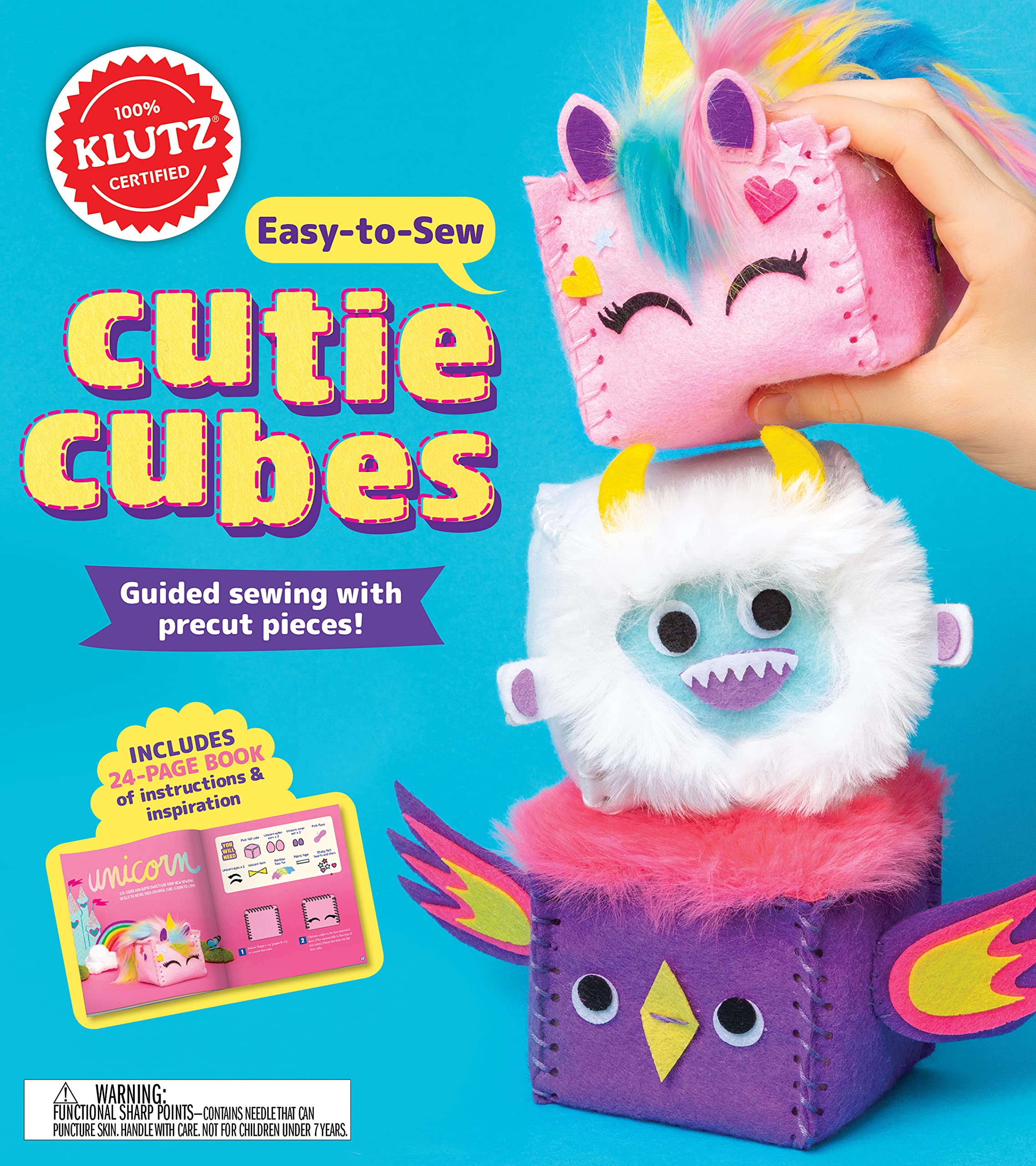 Klutz Easy-To-Sew Cutie Cubes (Klutz): Book&Activity Kit, Multi - Children