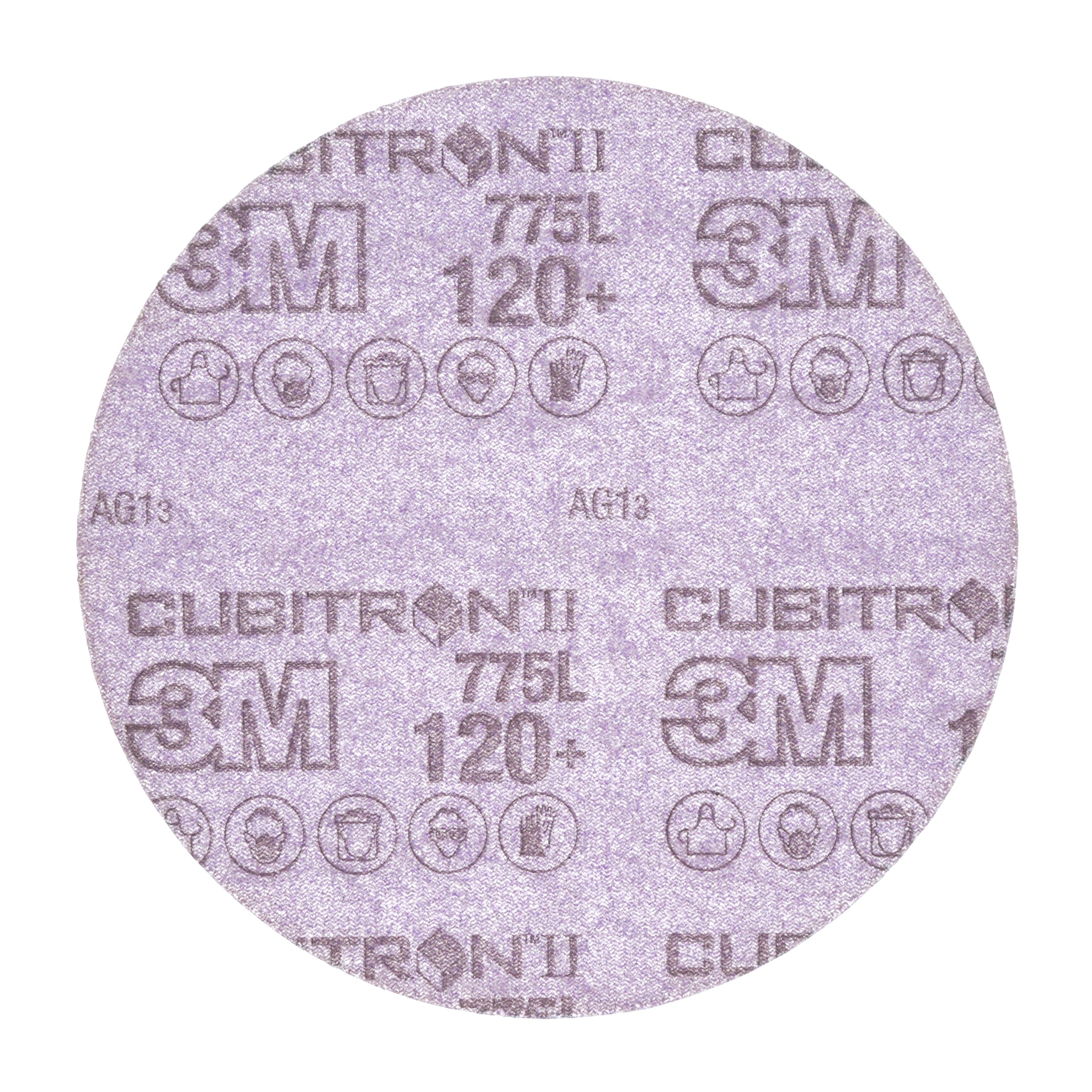 3M Cubitron II Hookit Film Disc 775L, 6" x NH, 6 Holes, 120+ C-Weight, 250 per Case (Pack of 50)