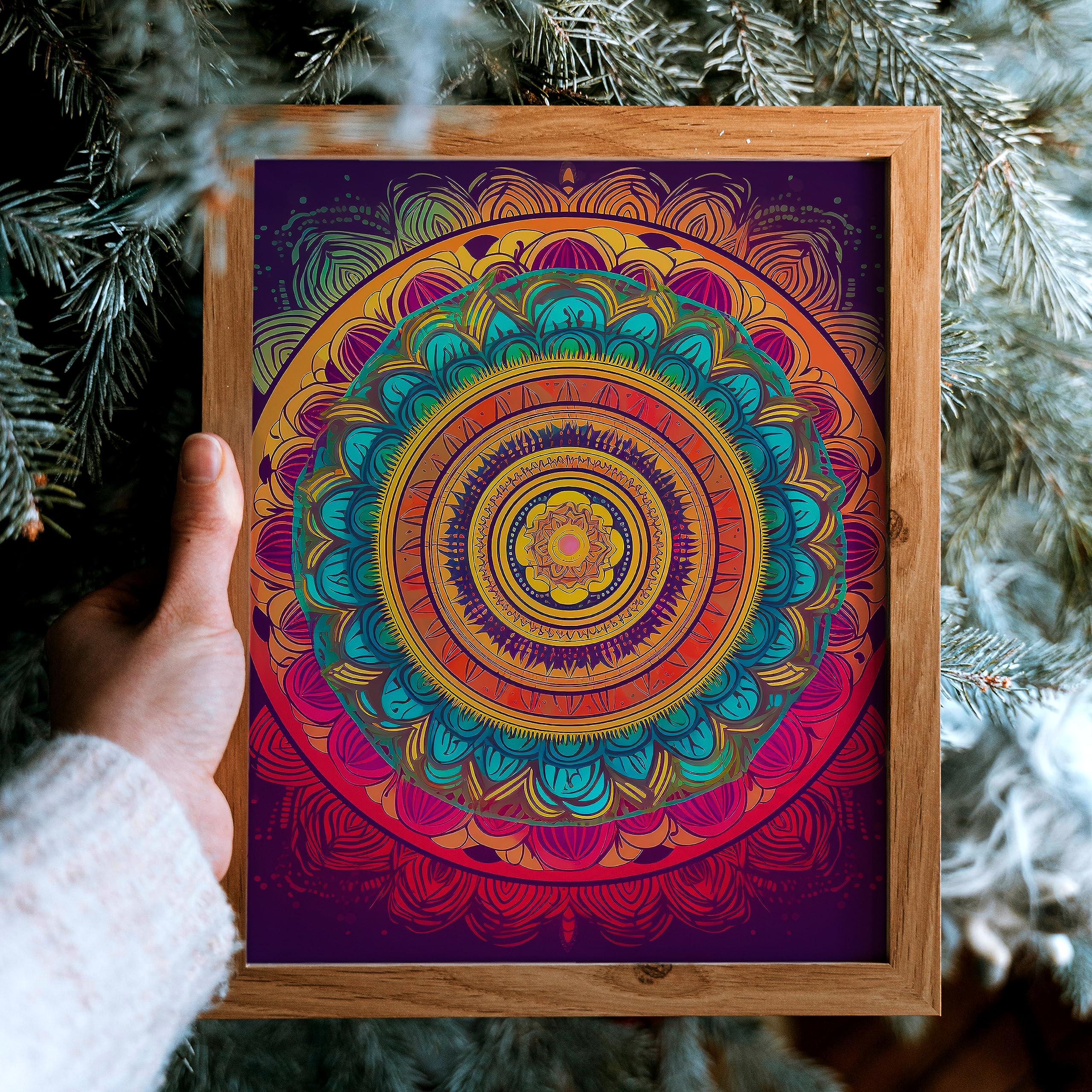 Spiritual Symmetry at Home: Adorn Your Space with Mandala Art, Mandala Art by Zen Good Life, Mandala Photo Frame, An Ideal Gift For Loved Ones (A3)