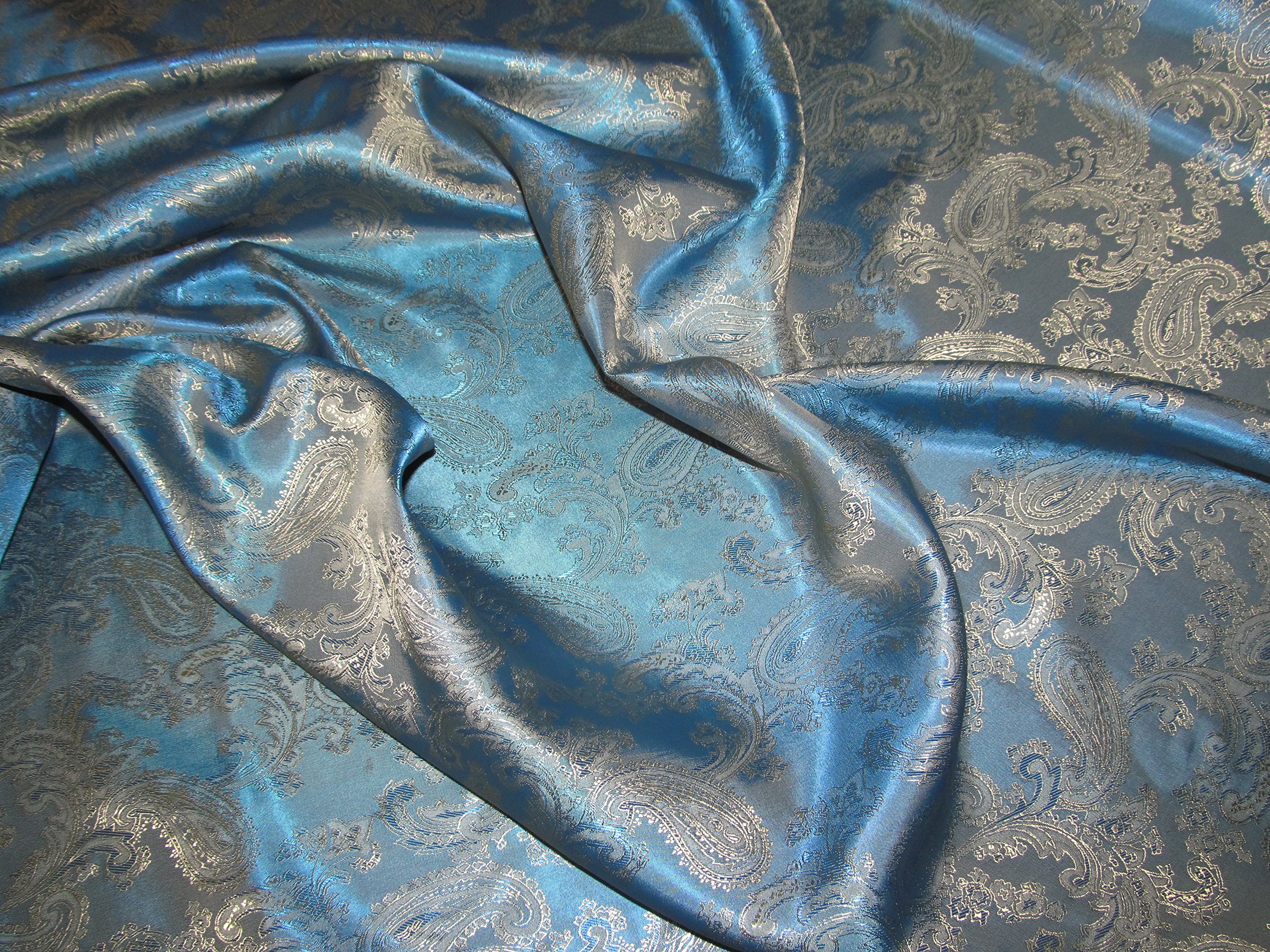 Duck Egg 21 Paisley Fabric Superior Quality Jacket & Dress Lining Material 150cm £4.99m