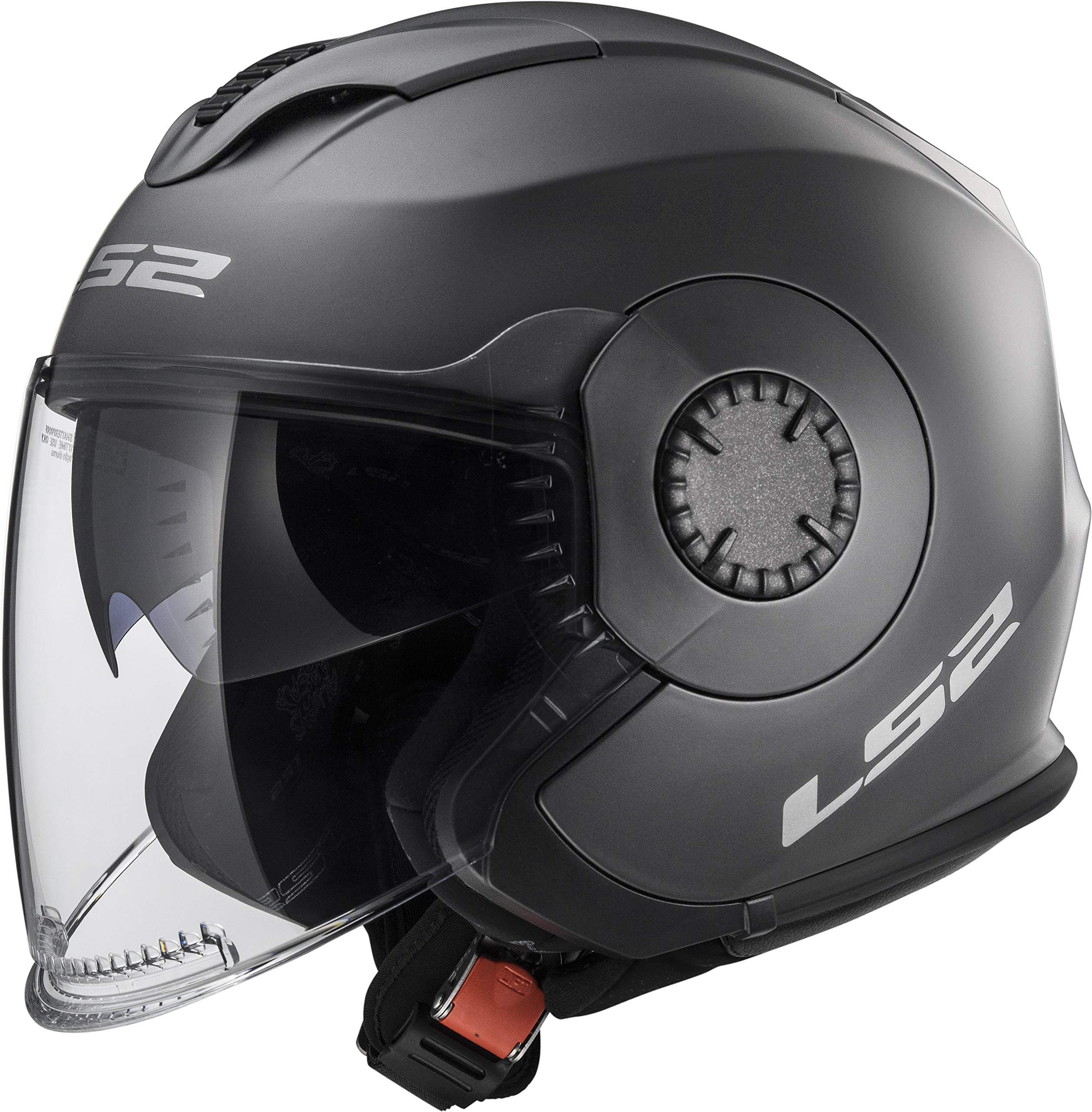 LS2 Helmets Unisex-Adult Solid Helmet with Shield (Matte Titanium, XXX-Large)