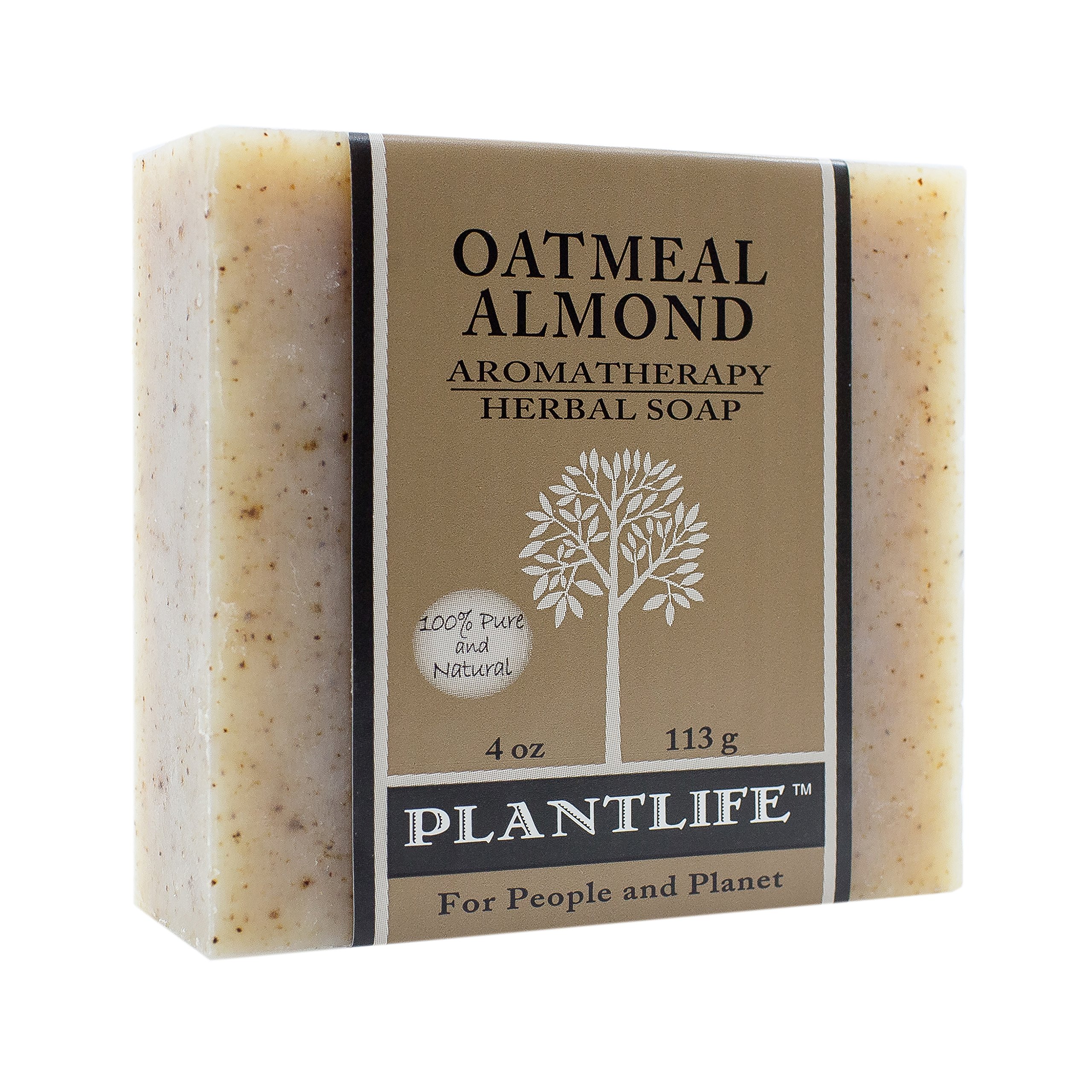 PlantlifeOatmeal Almond Bar Soap - Moisturizing and Soothing Soap for Your Skin - Hand Crafted Using Plant-Based Ingredients - Made in California 4oz Bar