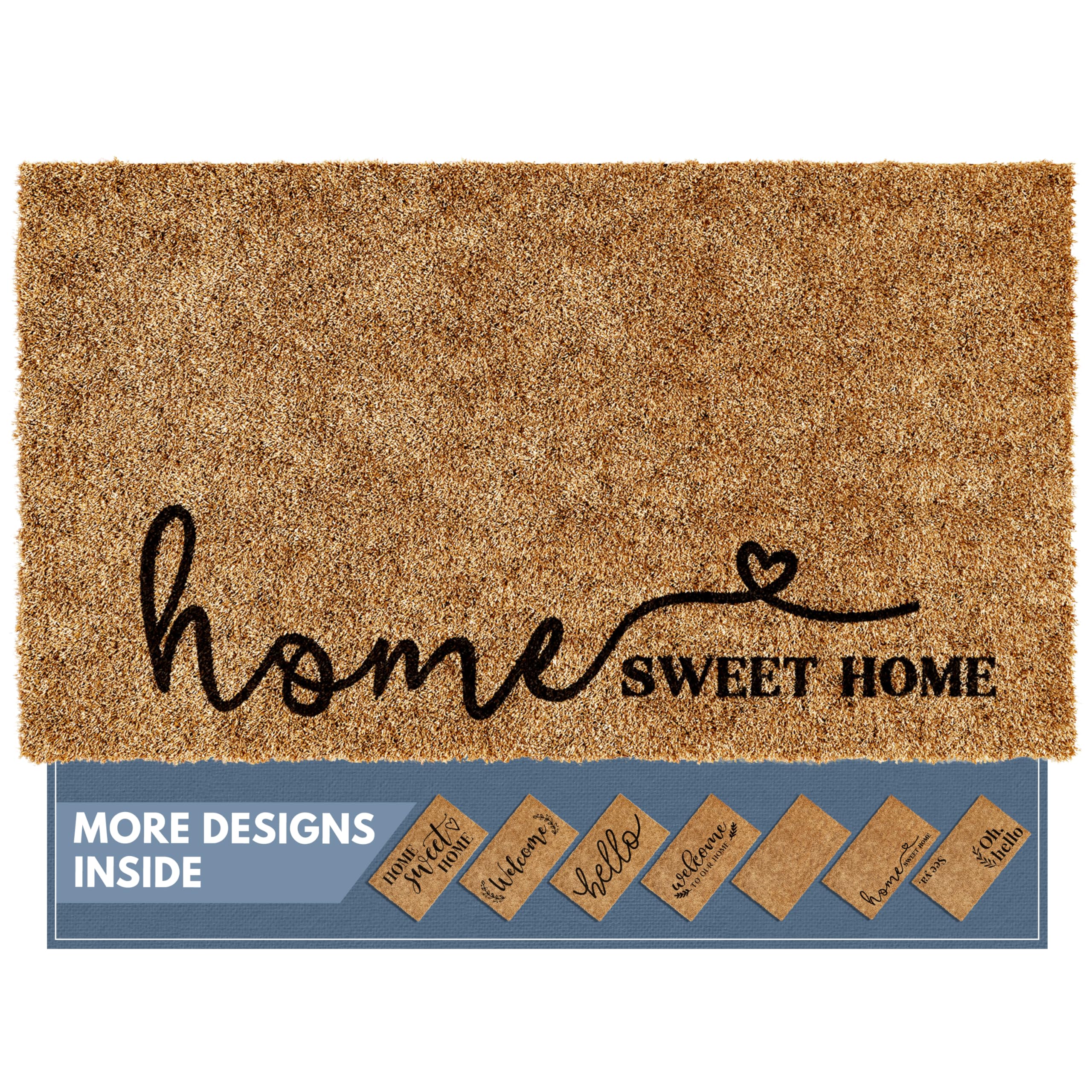 Barnyard Designs 'Home Sweet Home' Doormat Welcome Mat for Outdoors, Large Front Door Entrance Mat, 30x17, Brown